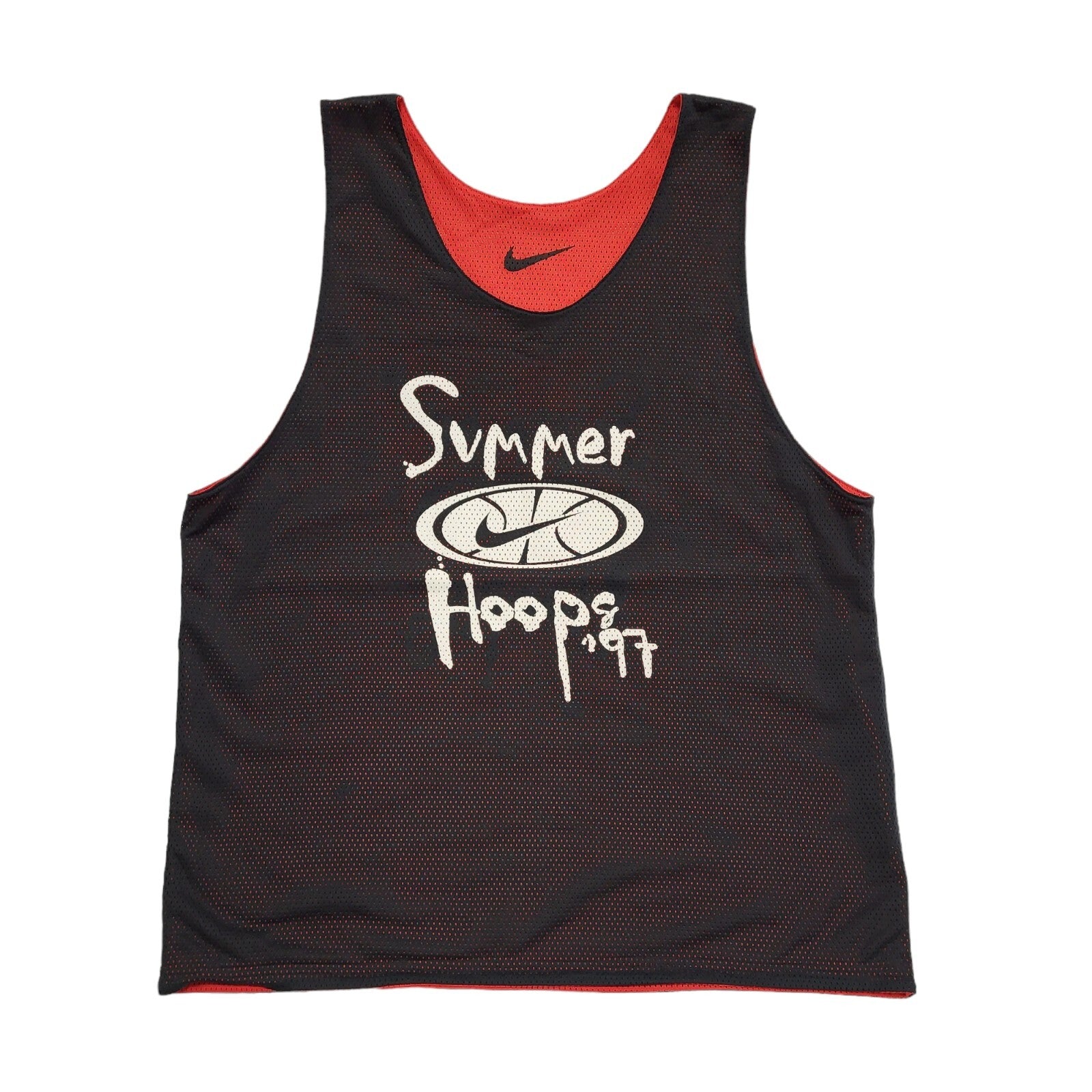 Nike Vintage 90's Red & Black Reversible Summer Hoops '97 Vest Top Mens Size XL