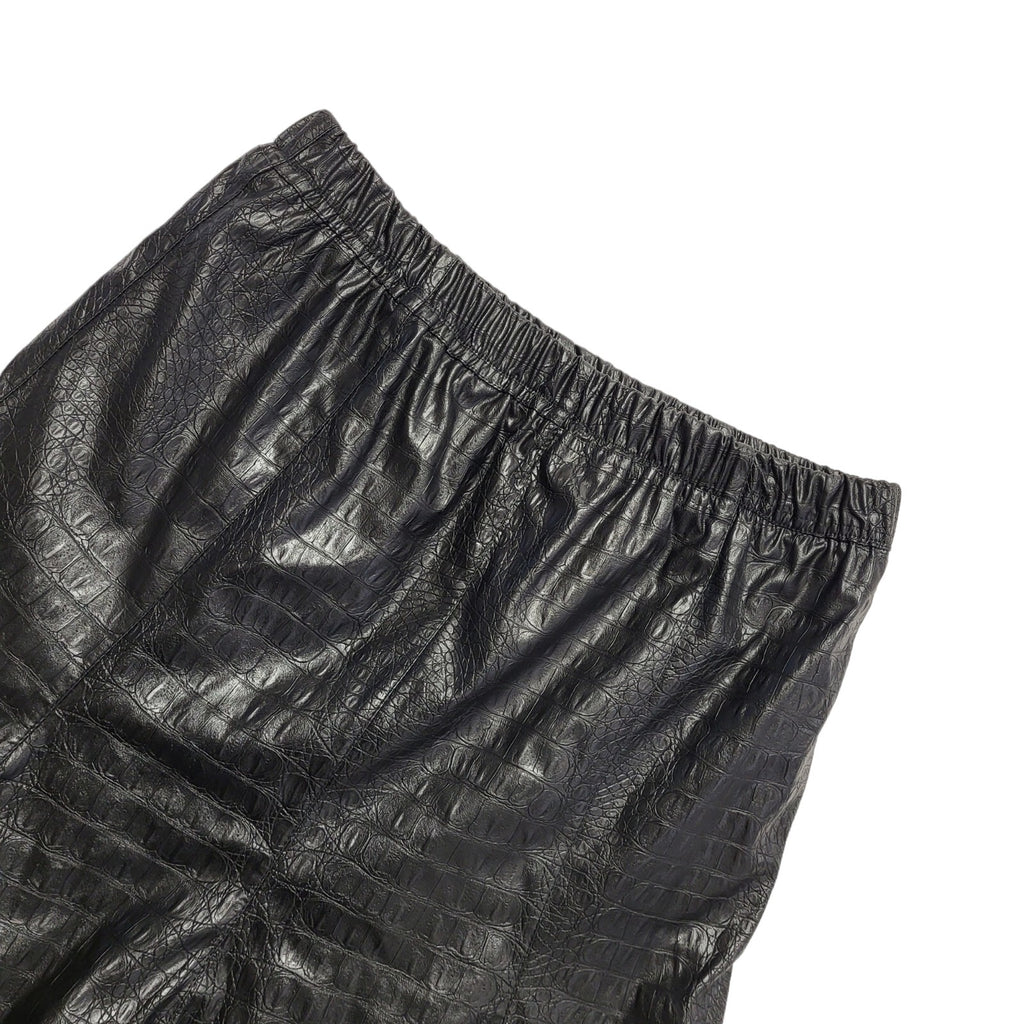 Vintage 90's Black Faux Leather Skirt Uk Women's Size 12-14 W32