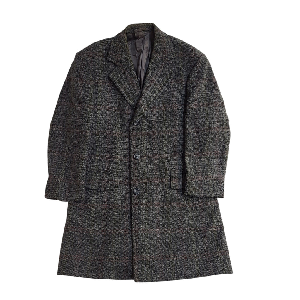 Withers Littlewood Grey 70s Button Vintage Overcoat Uk Men's Size Large