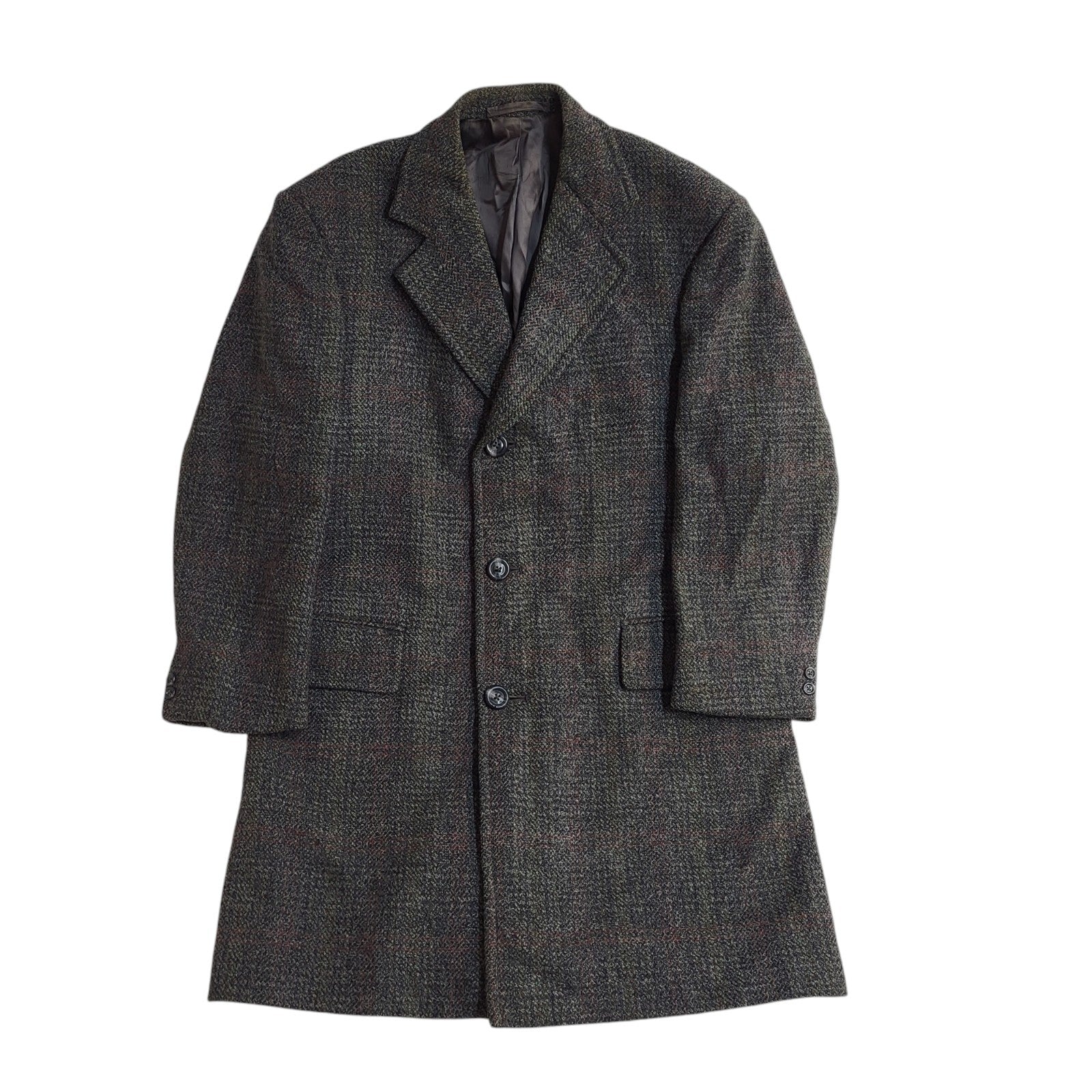 Withers Littlewood Grey 70s Button Vintage Overcoat Uk Men's Size Large