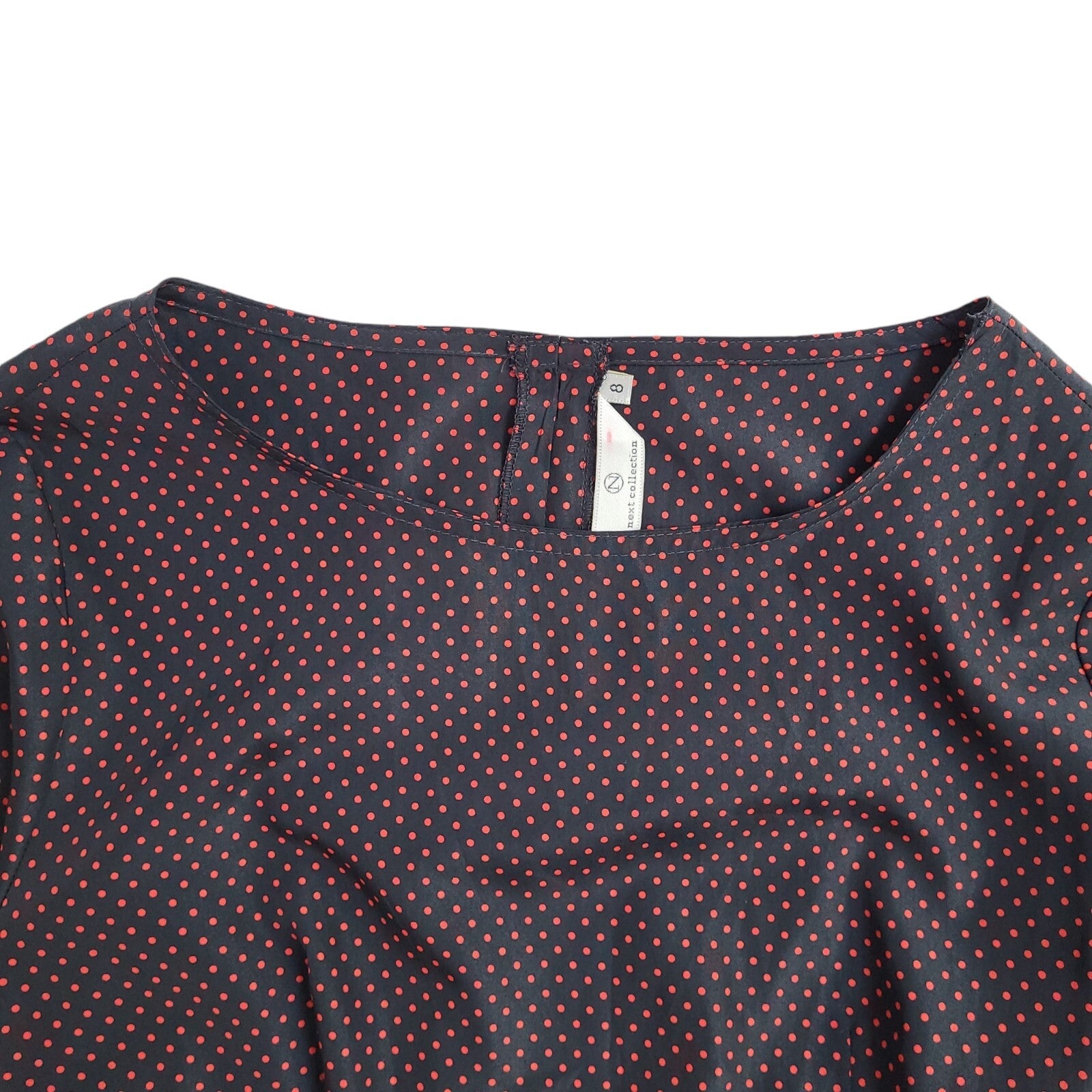 Next 90's Long Sleeve Fit & Flare Black & Red Midi Length Dress Women's Size 8