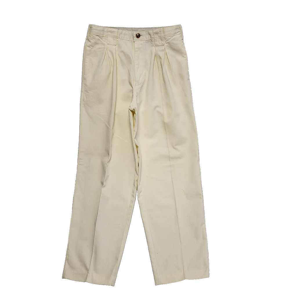 Summer In The City Vintage 80's Cream Tapered Trousers Mens UK M W32/34 L30