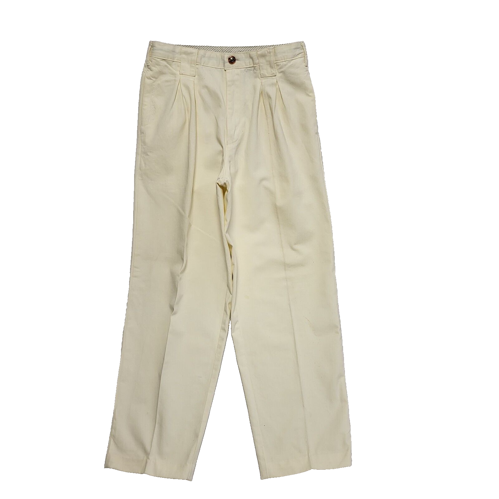 Summer In The City Vintage 80's Cream Tapered Trousers Mens UK M W32/34 L30