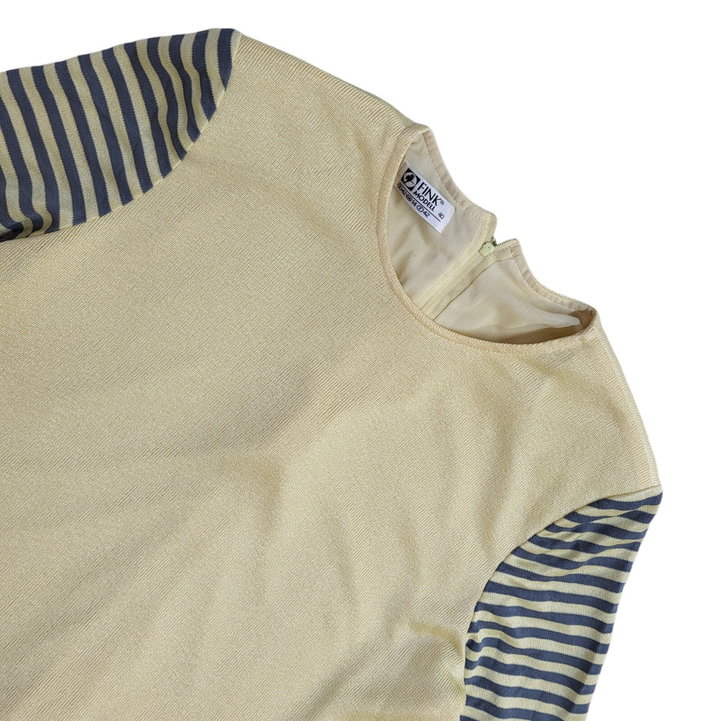 Fink Modell Yellow & Blue Midi Dress & Long Sleeve Cardigan UK Women's Size 14