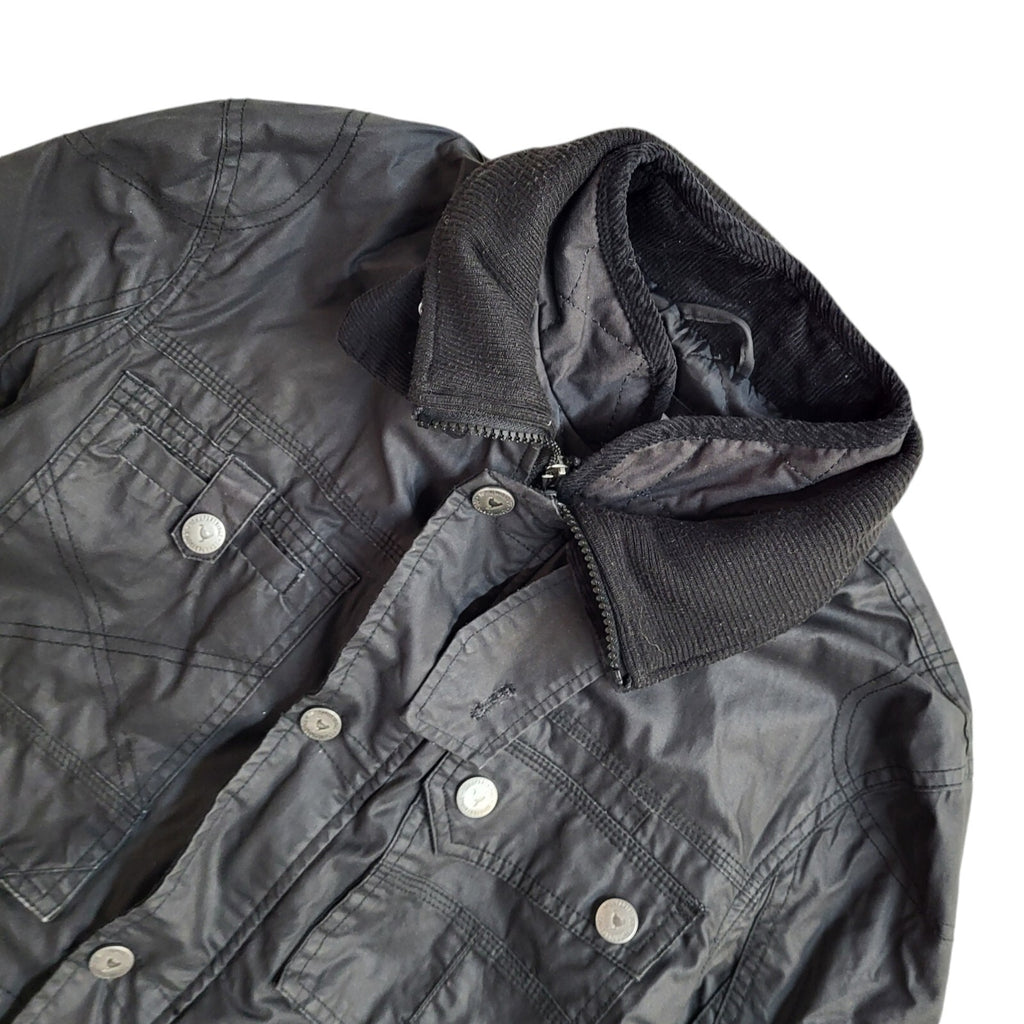 Partridge 90s Black Zip & Snap Vintage Country Jacket Uk Men's Size Medium