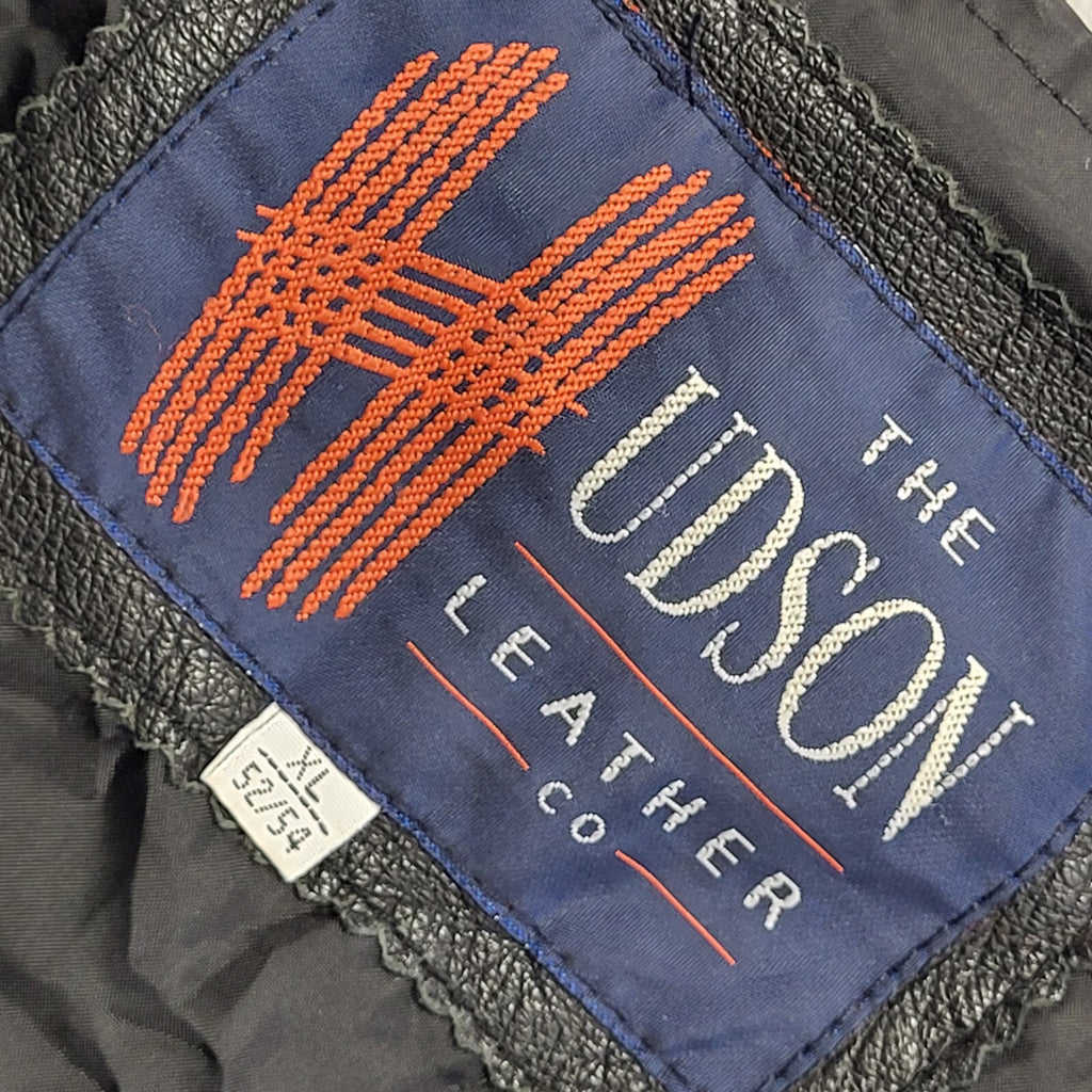 The Hudson Leather Co 80's Black Leather Waistcoat Mens Size XL