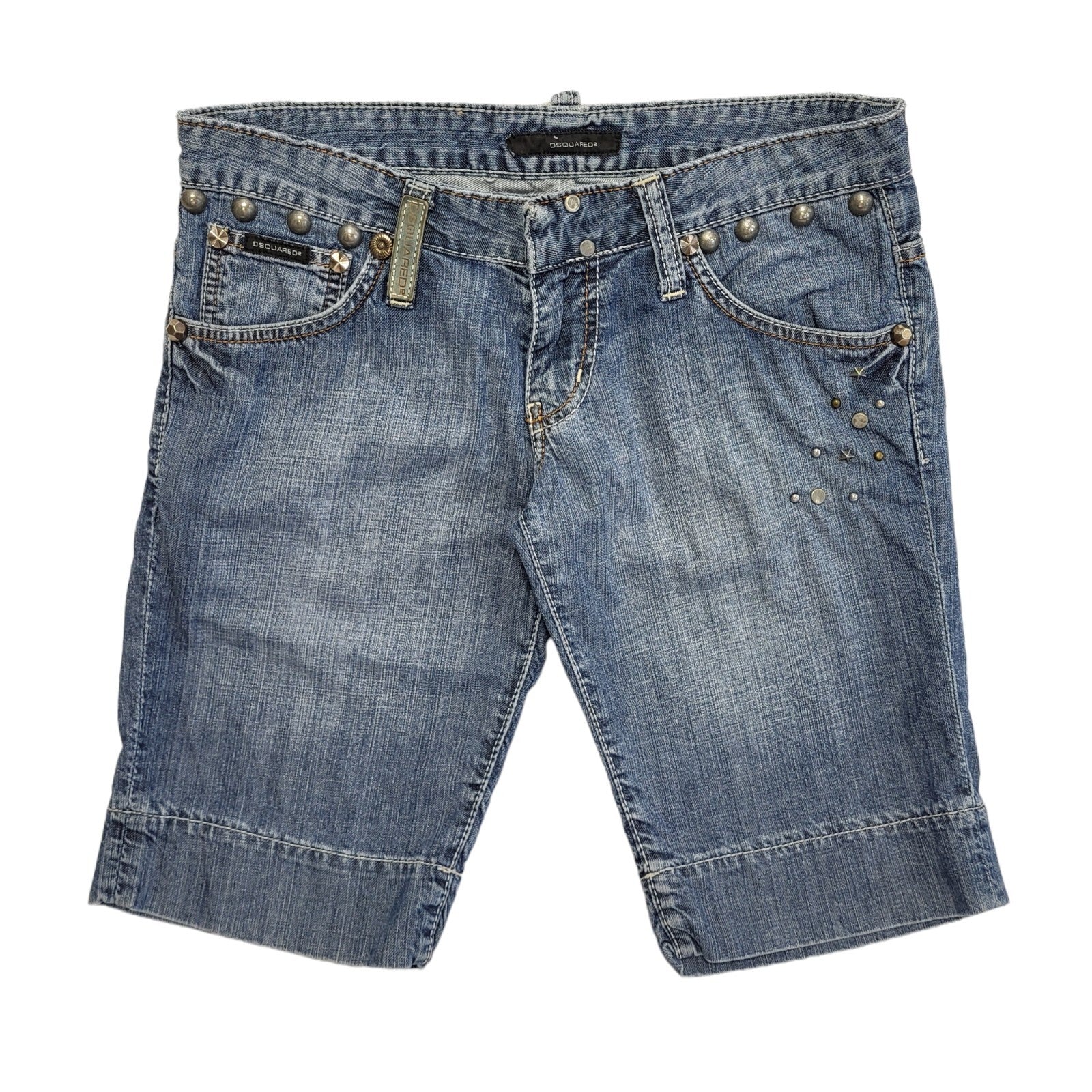 DSquared2 Vintage Y2K  Blue Zipped Denim Shorts Uk Women's Size 10 W28