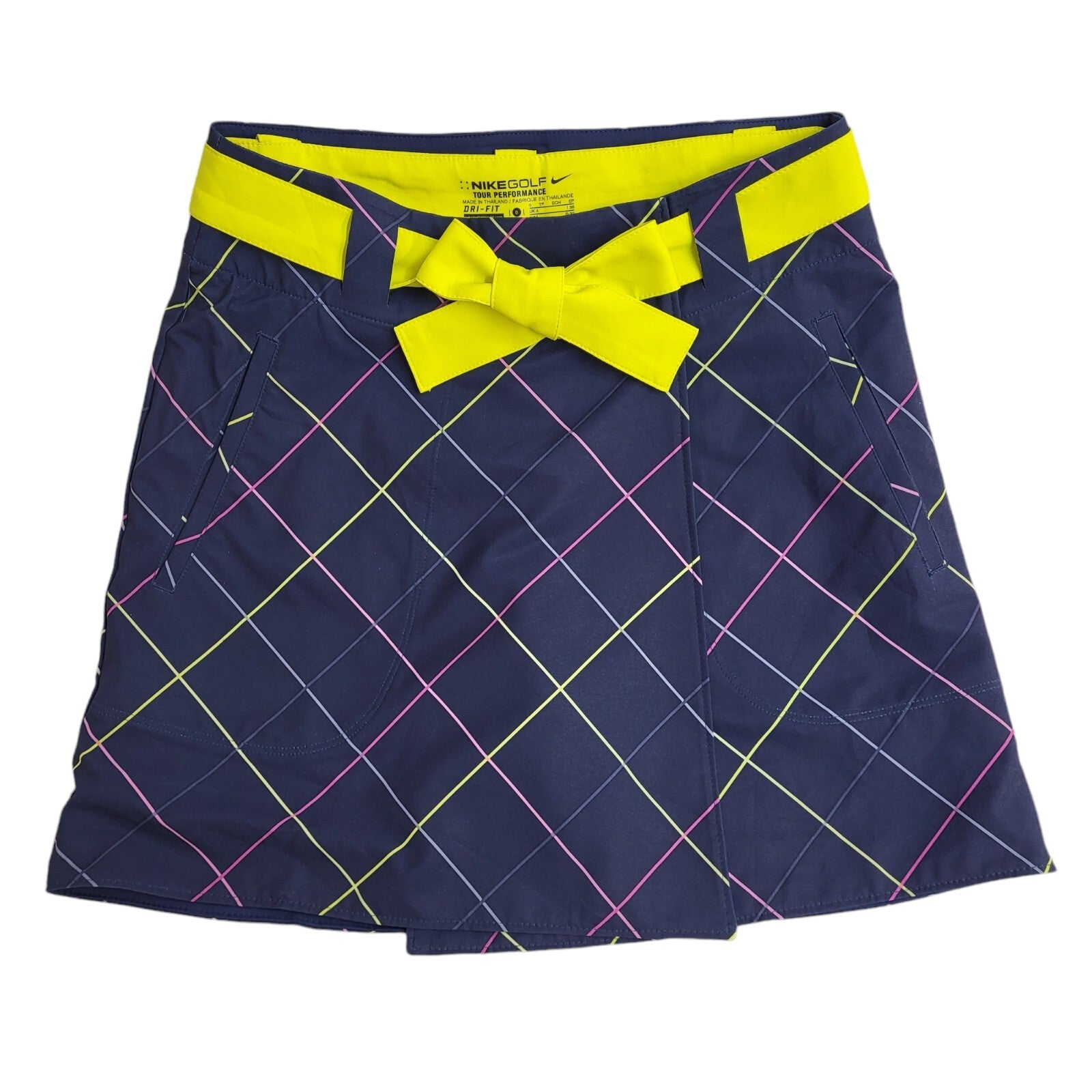 Nike Golf Dri-Fit Blue & Yellow Sports Skirt Uk Women's Size 4