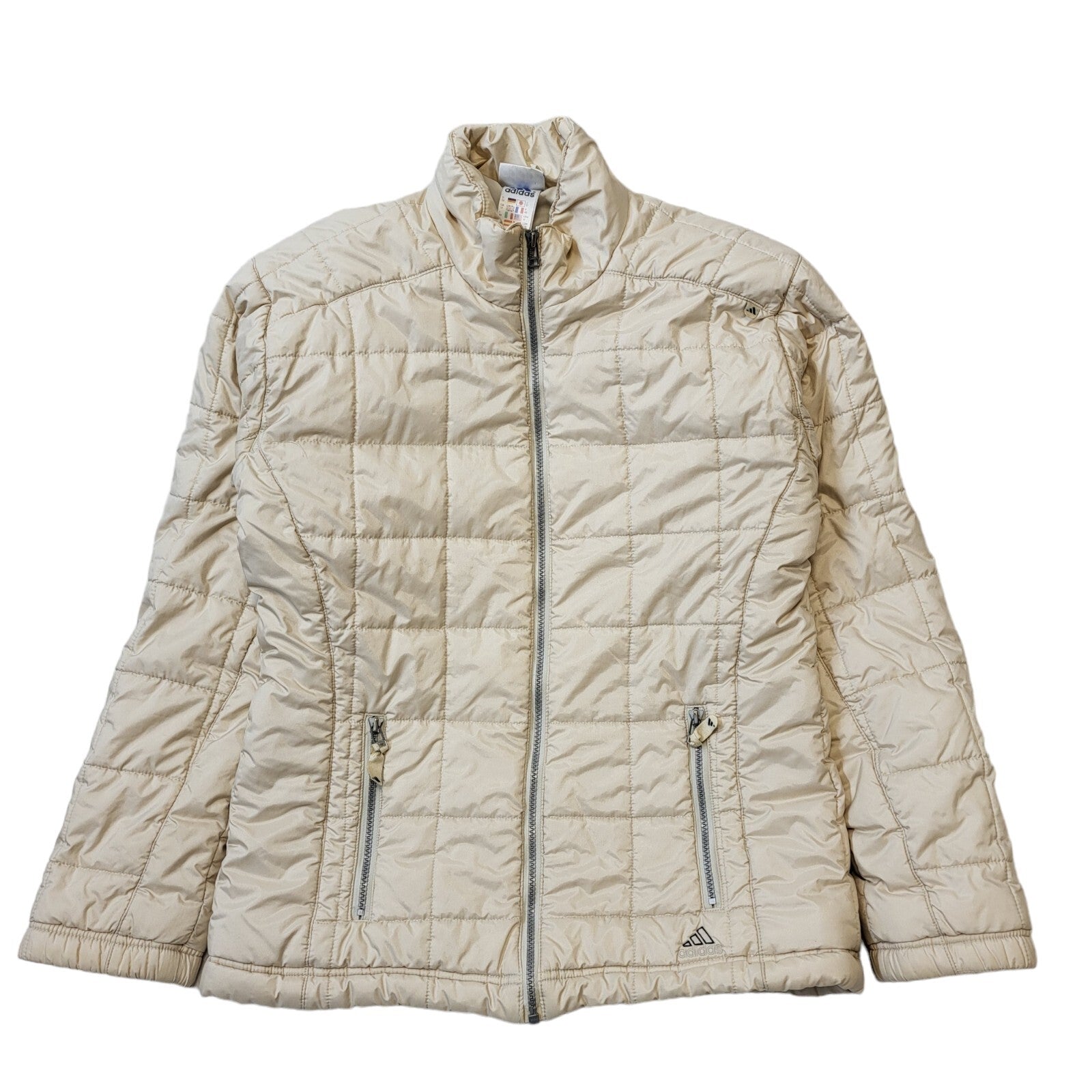 Adidas 90s Vintage Beige Zip Up Sports Jacket Women's Size 12