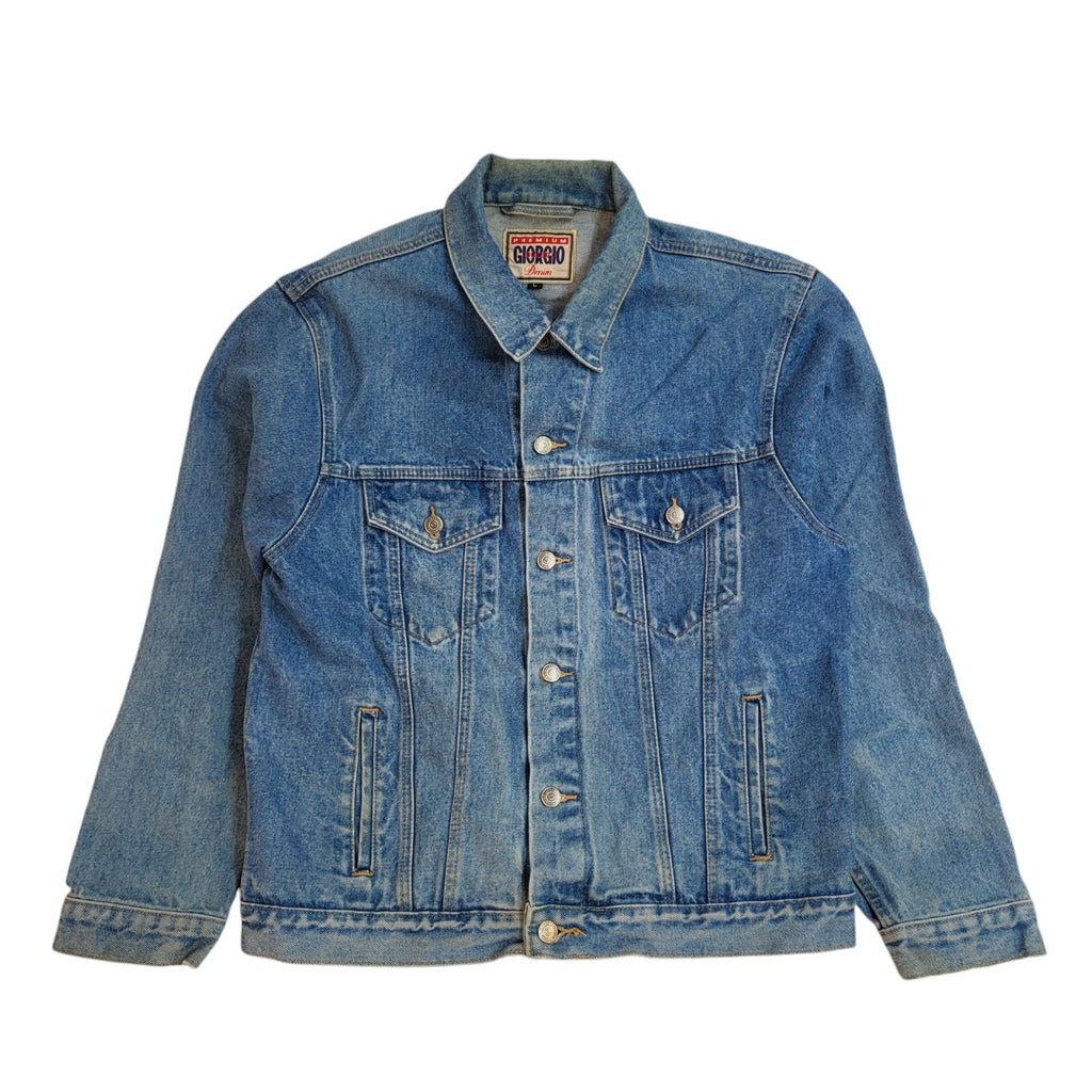 Gio Gio 80s Vintage Mid Blue Button Denim Jacket Uk Men's Size Large