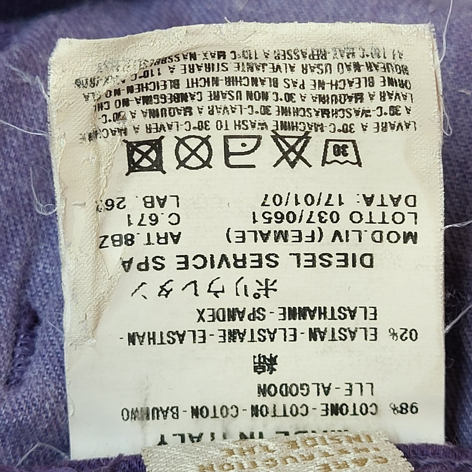 Diesel  Jeans Purple Low-Rise Straight Denim Uk Women's Size M W28 L35