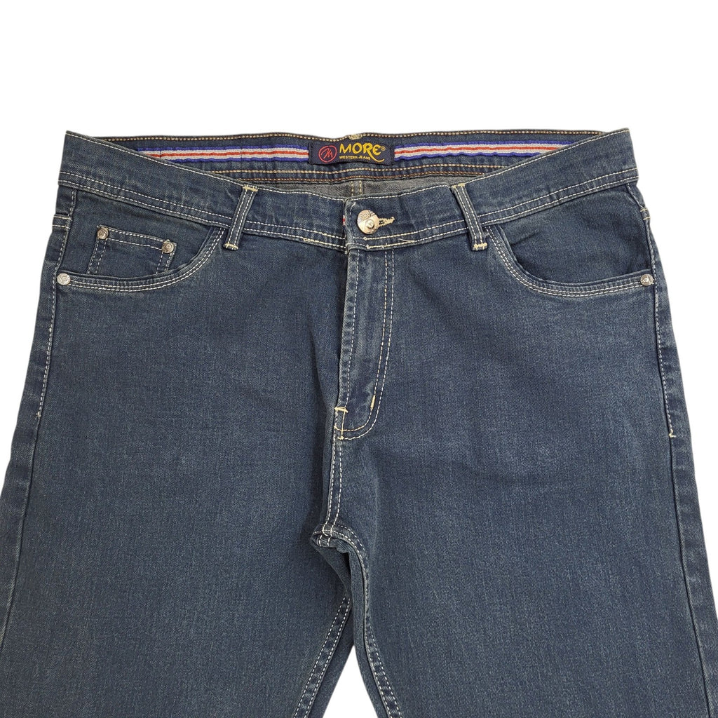 More Western Jeans Dark Blue Tapered Denim Uk Men's Size XL W36 L32