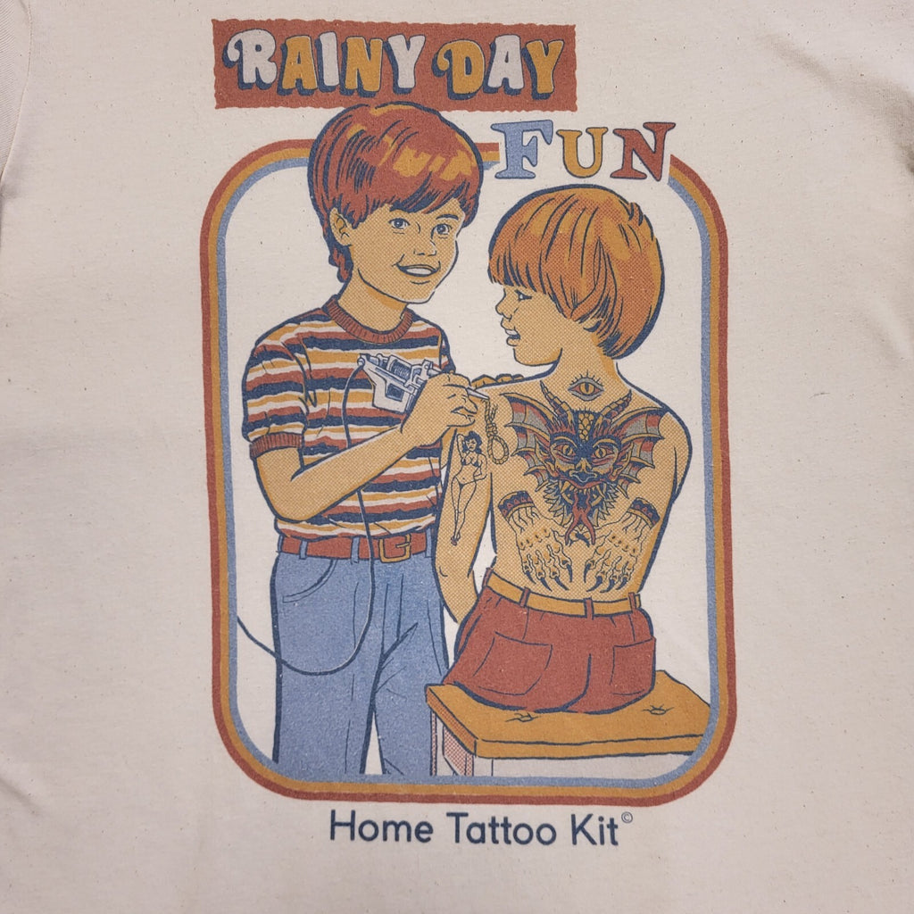 Stanley/Stella Vintage 80's Cream Rainy Day Fun Single Stitch T-Shirt Men's  M