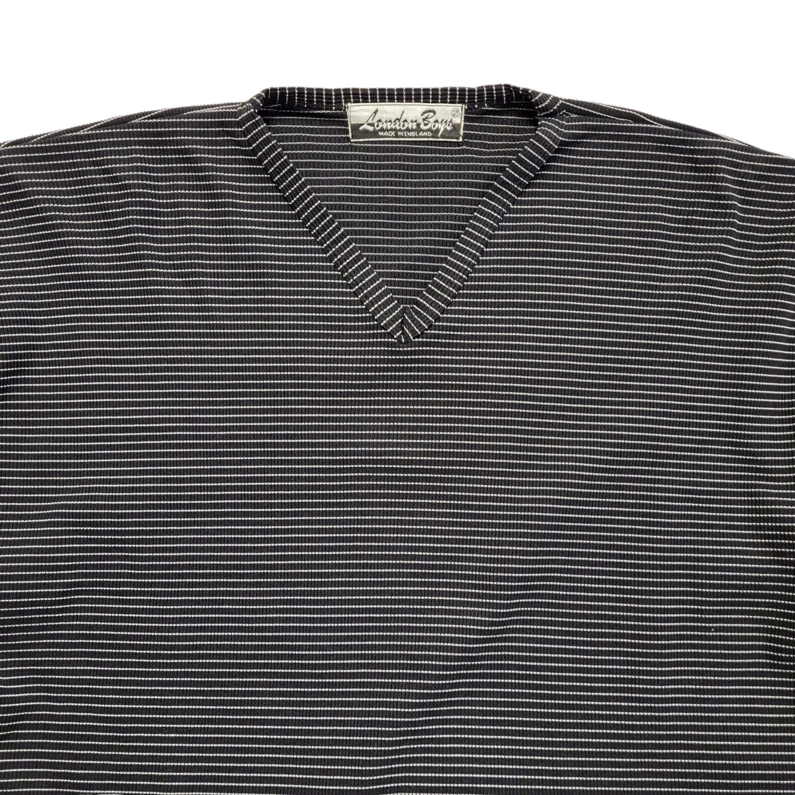 London Boys Vintage 90s Black & White Striped Short Sleeve T-Shirt Mens Size M