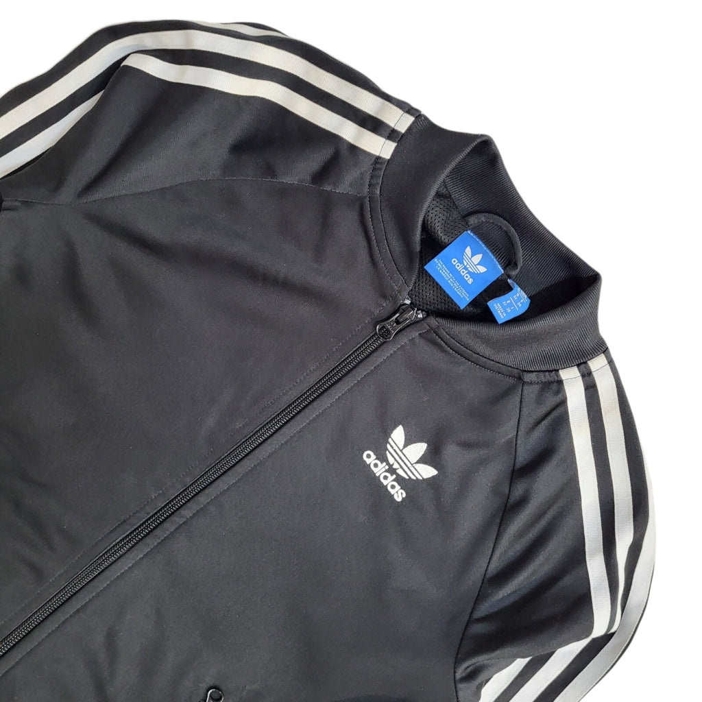 Adidas Y2K Black Full Zip Sports Tracksuit Jacket Women's UK Size 6