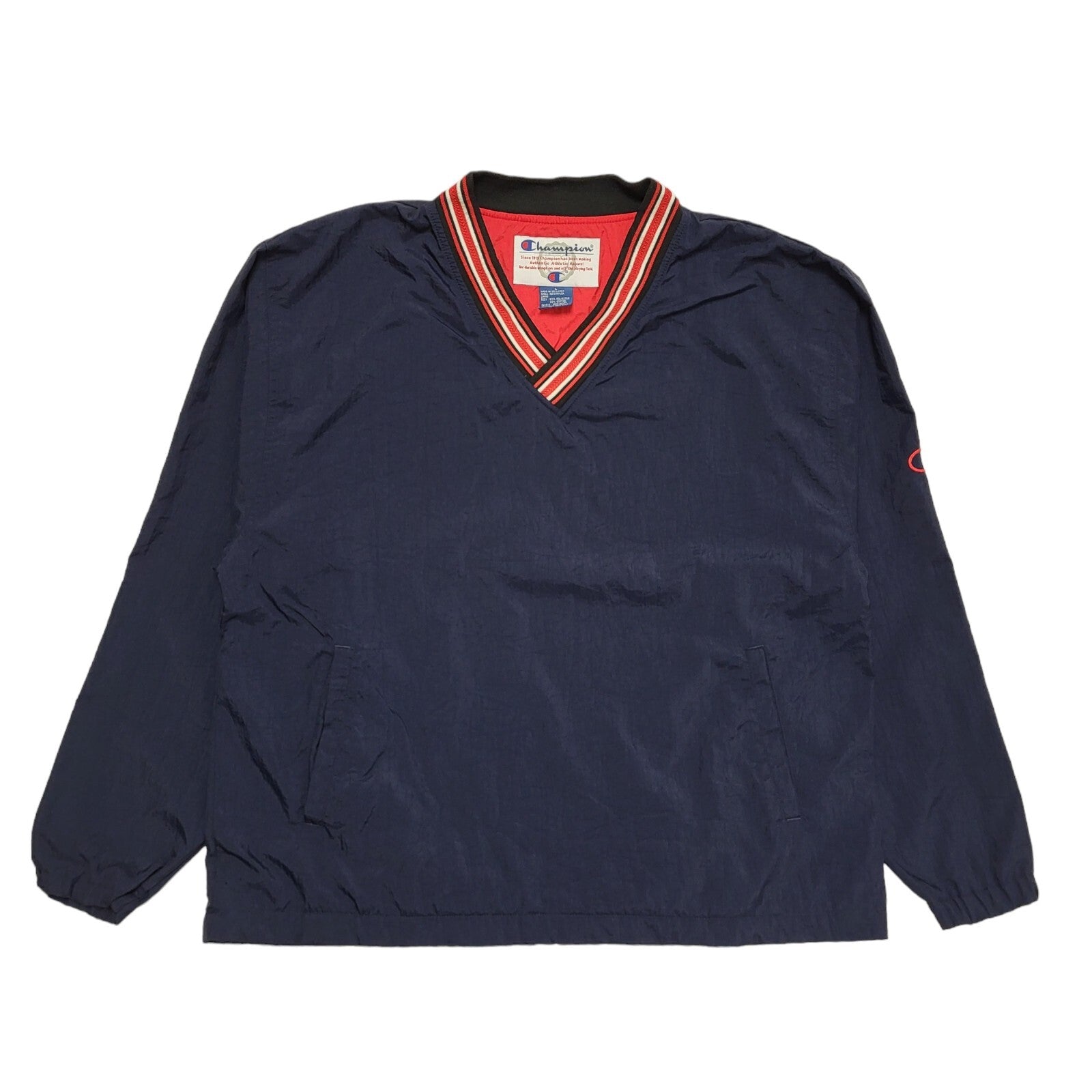 Champion Navy Blue 90s Vintage V-Neck Active Wear Sports Top Uk Men's Size L