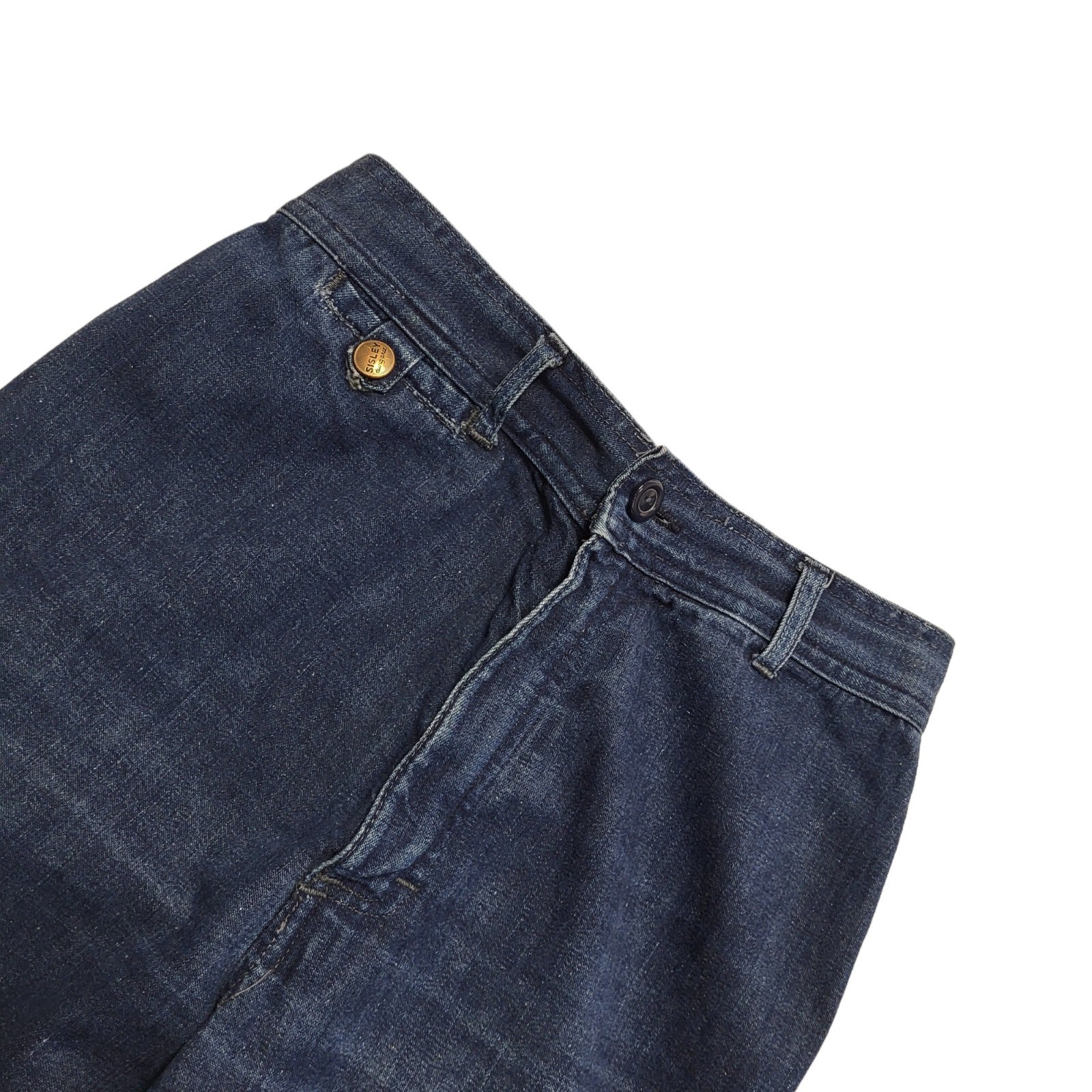 Sisley 90s Dark Blue Straight Denim Jeans Uk Women's Size 10 W28 L28