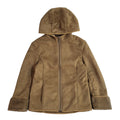 Next Y2K Brown Hooded Suede Faux Fur Lined Jacket UK Women's Size 12