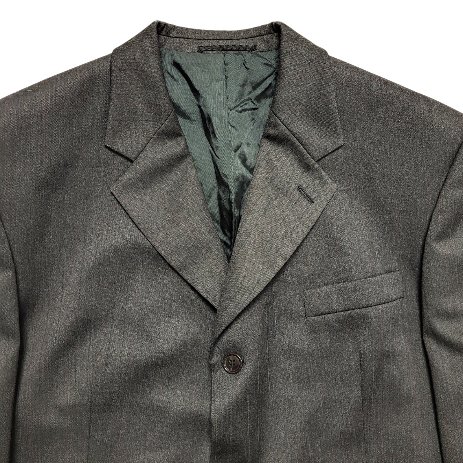 Horne Brothers Vintage 90s Grey Wool Suit Jacket Uk Men's Size XL 44"