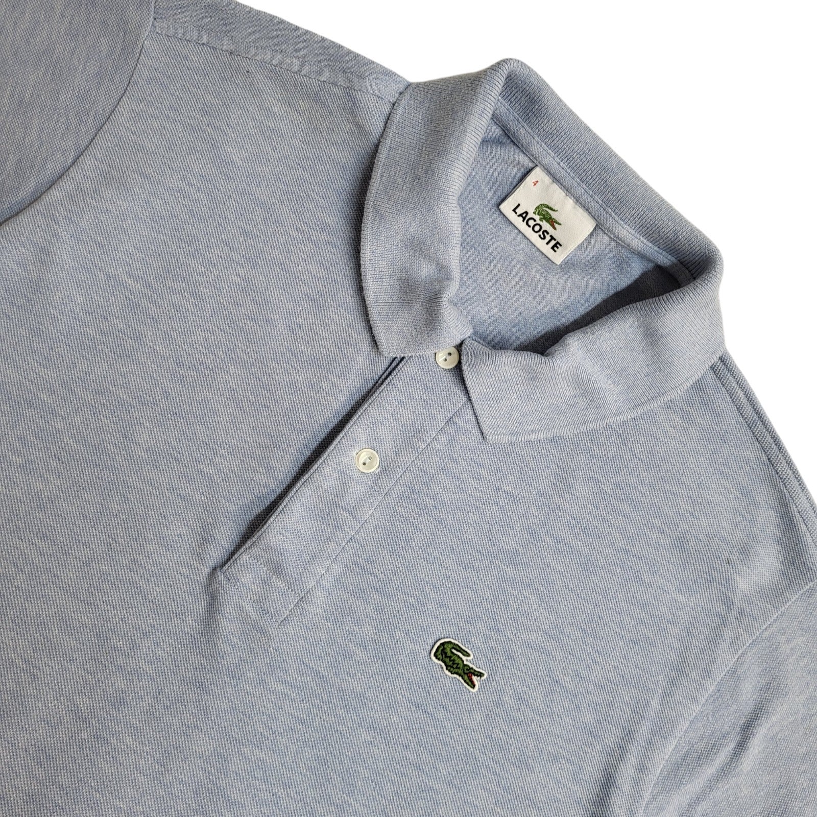 Lacoste 90s Blue Short Sleeve Slim Fit Polo Shirt Men's Size L