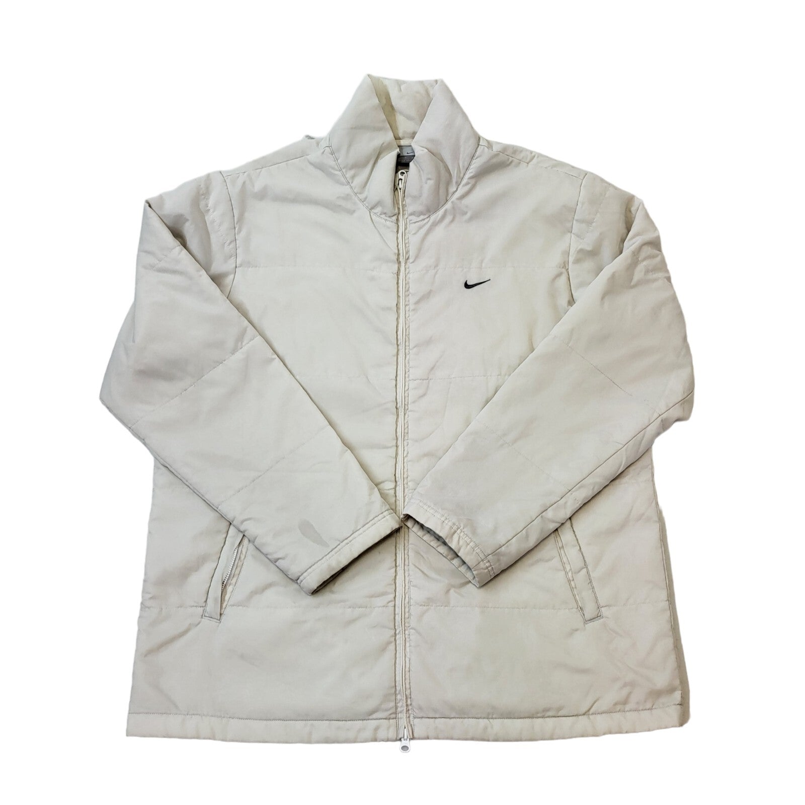 Nike Y2K Vintage Beige Oversized Sports Jacket Men's Size Large