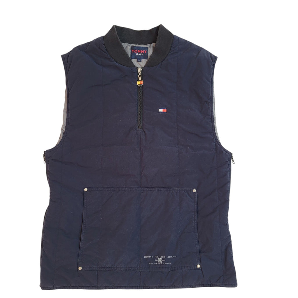 Tommy Jeans Navy Blue Sleeveless High Neck Gilet Uk Men's Size Large