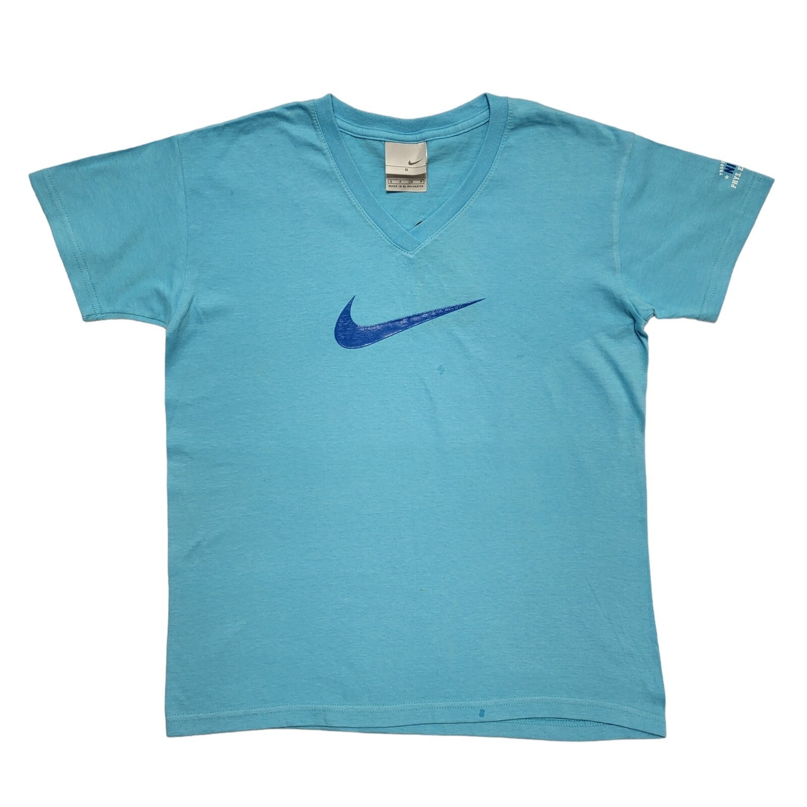 Nike Vintage Y2K Blue V-Neck Short Sleeve T-Shirt BNWT Womens UK Size S