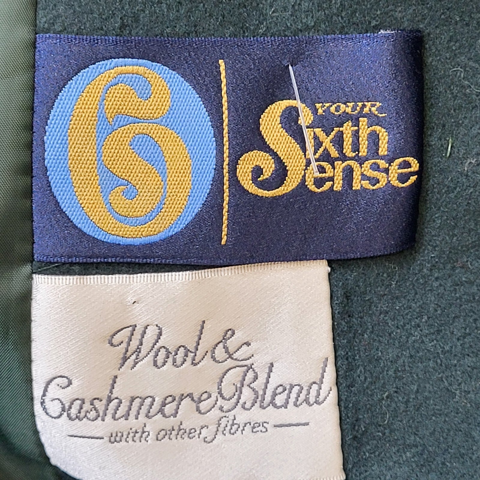 Your Sixth Sense C&A 90s Vintage Green Cashmere Longline Coat Women's Size 14