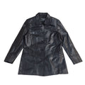 WS Leather Black Button Y2k Leather Coat UK Women's Size XL