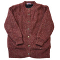 80s Vintage Red Wool Lined Button Up Cardigan Jacket Women's Size 18