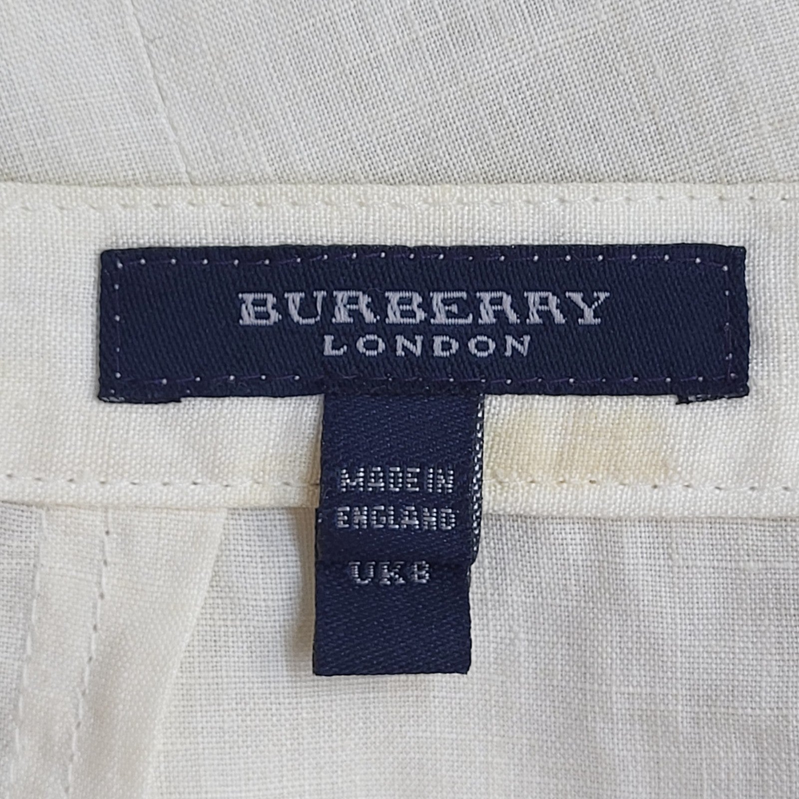 Burberry 90s Cream Skirt Pleated A-Line Knee Length Skirt Women's UK 8-10 W28