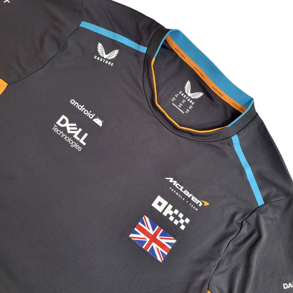Mclaren F1 Team Black Orange Dell Tech F1 Shirt Uk Men's Size XXL Bnwt