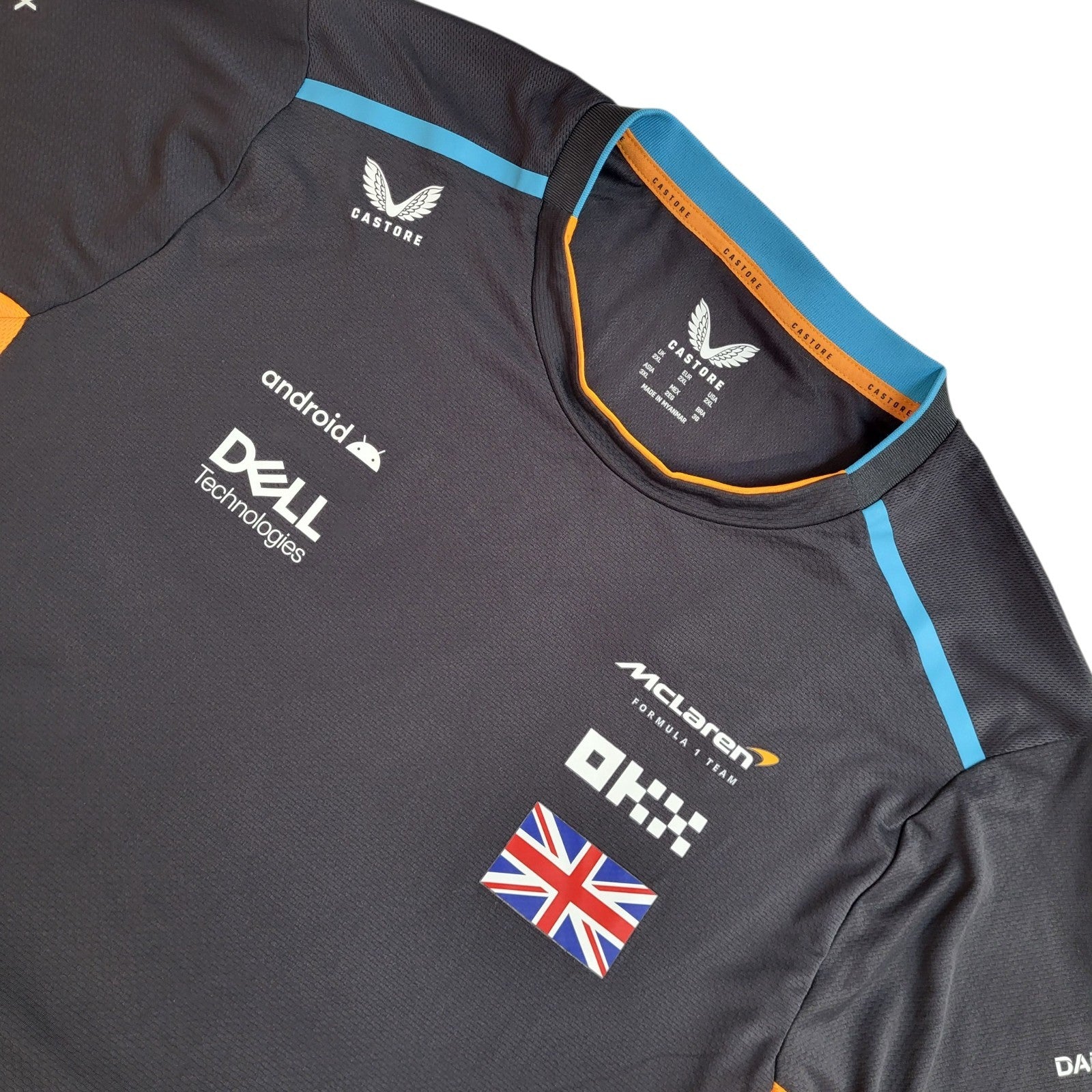 Mclaren F1 Team Black Orange Dell Tech F1 Shirt Uk Men's Size XXL Bnwt