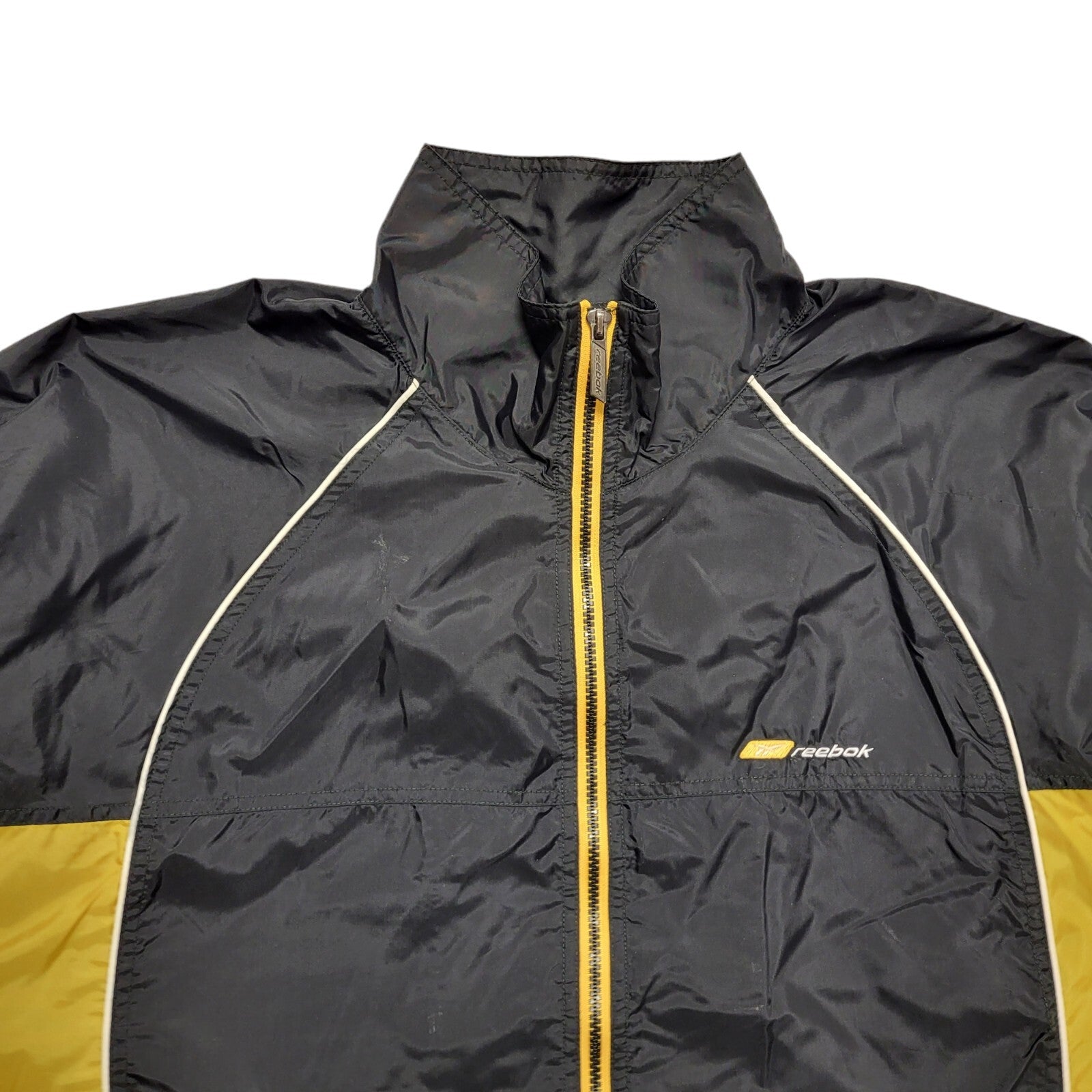 Reebok Vintage 90's Black & Yellow Full Zip Jacket Mens UK M