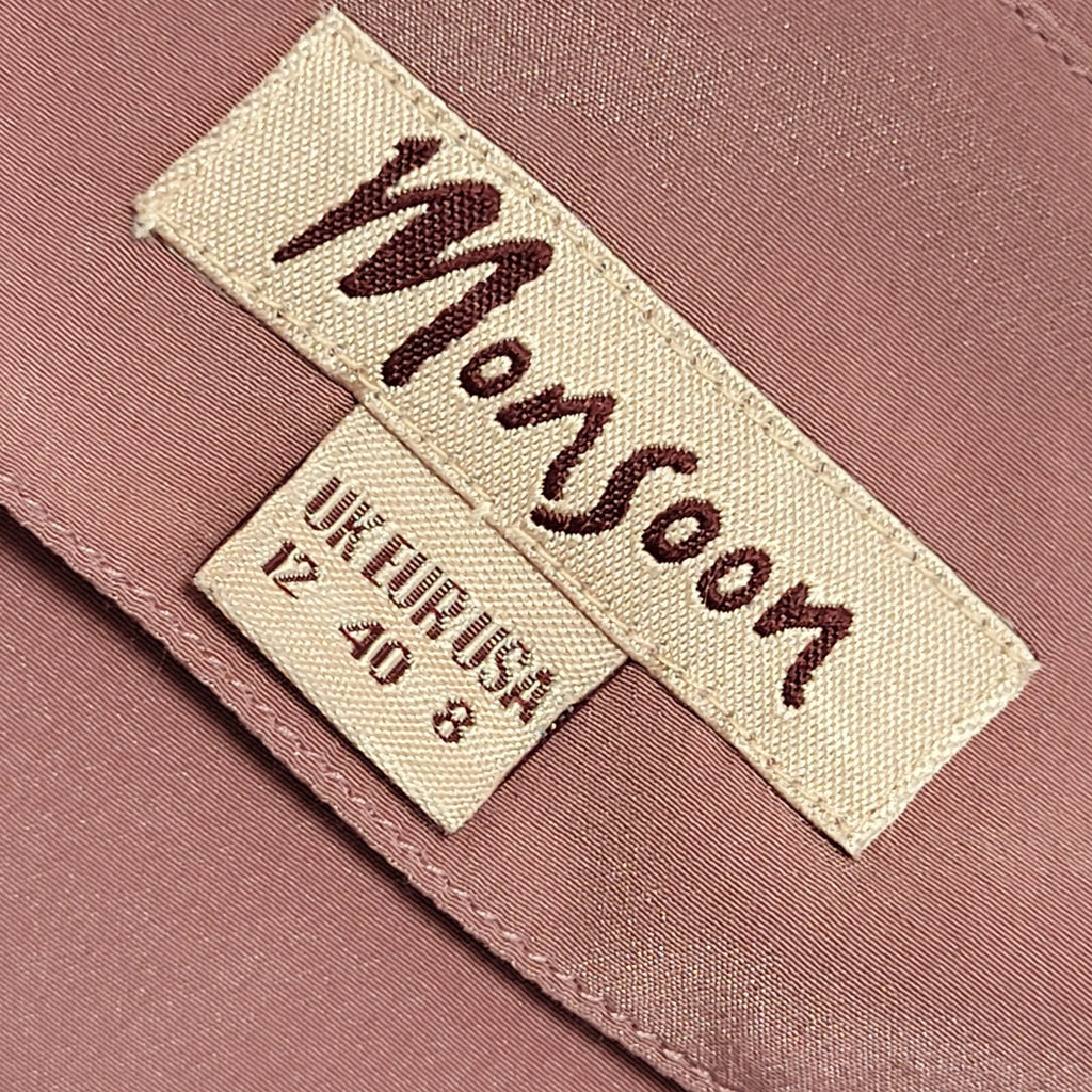 Monsoon Y2K Pink Long Sleeve Tie Front Silk Cardigan Womens UK 12