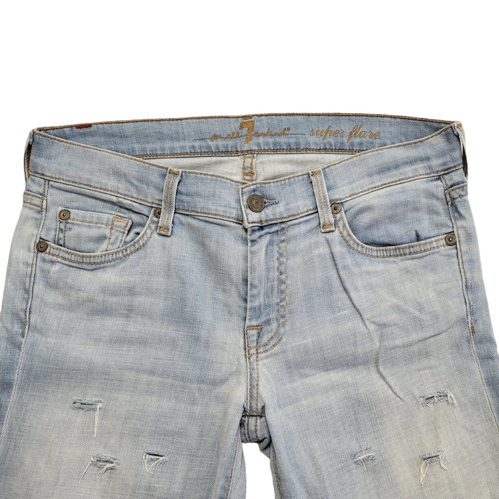7 All Mankind Vintage 90's Blue Zipped Denim Shorts Uk Unisex Adults W28
