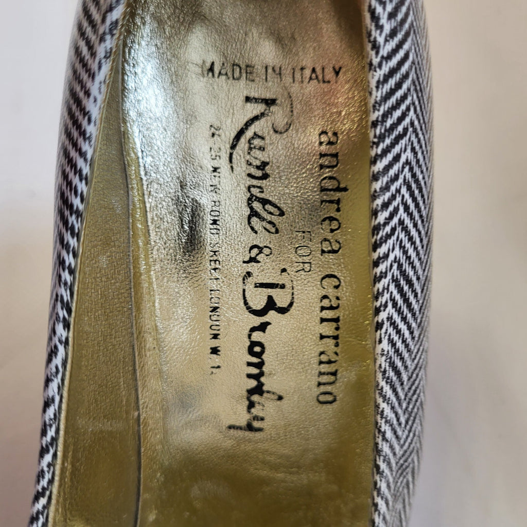 Andrea Carrano Grey Vintage Slip-on Heels Shoes Uk Women's Size 5.5