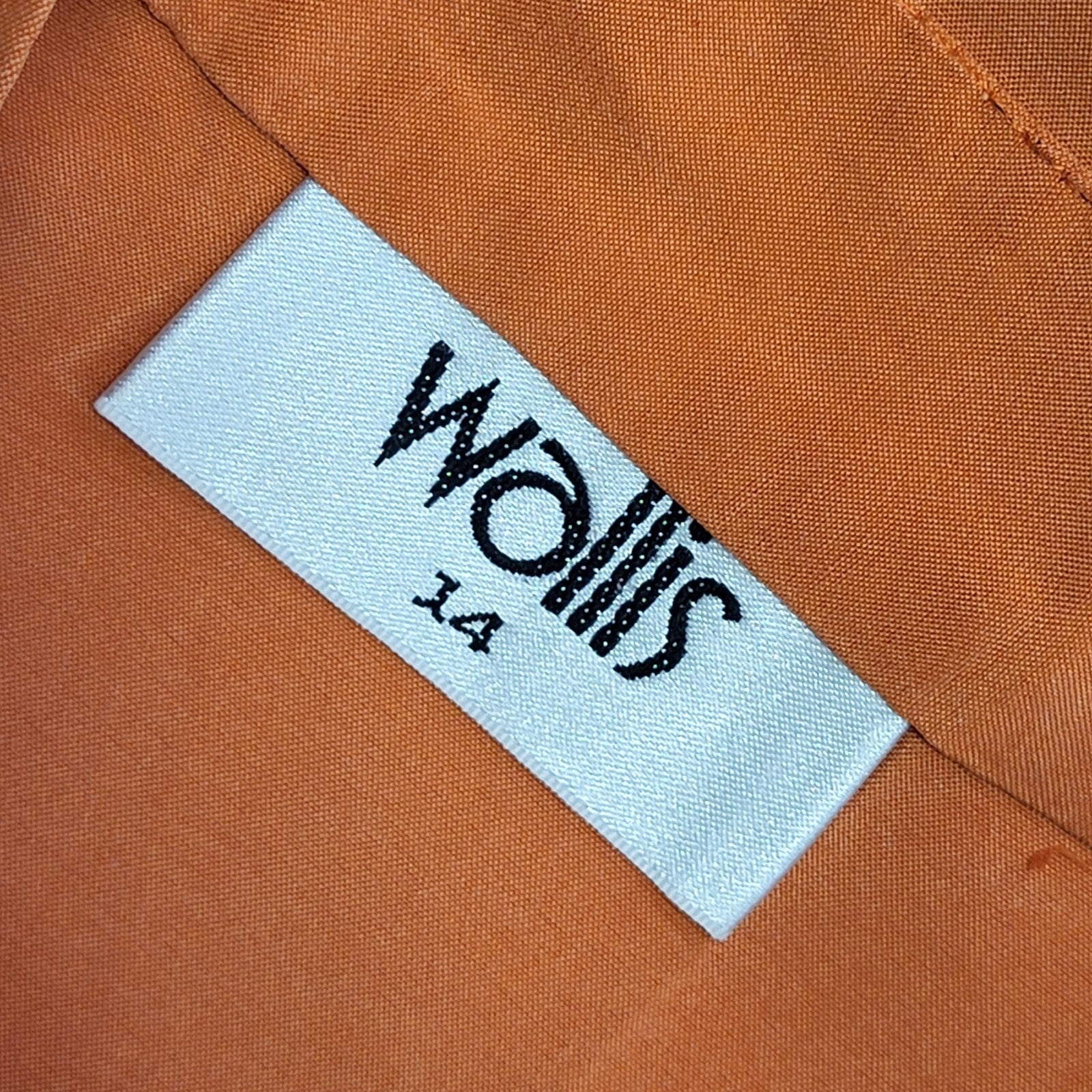 Wallis Vintage 90's Orange Button Up Sleeveless Womens Shirt Size 14