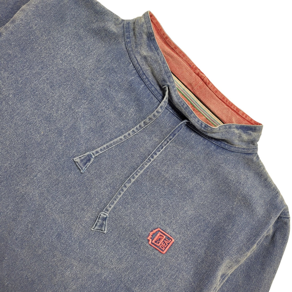Deal Vintage 90's Blue 1/4 Zip Sweatshirt Uk Men's Size Small