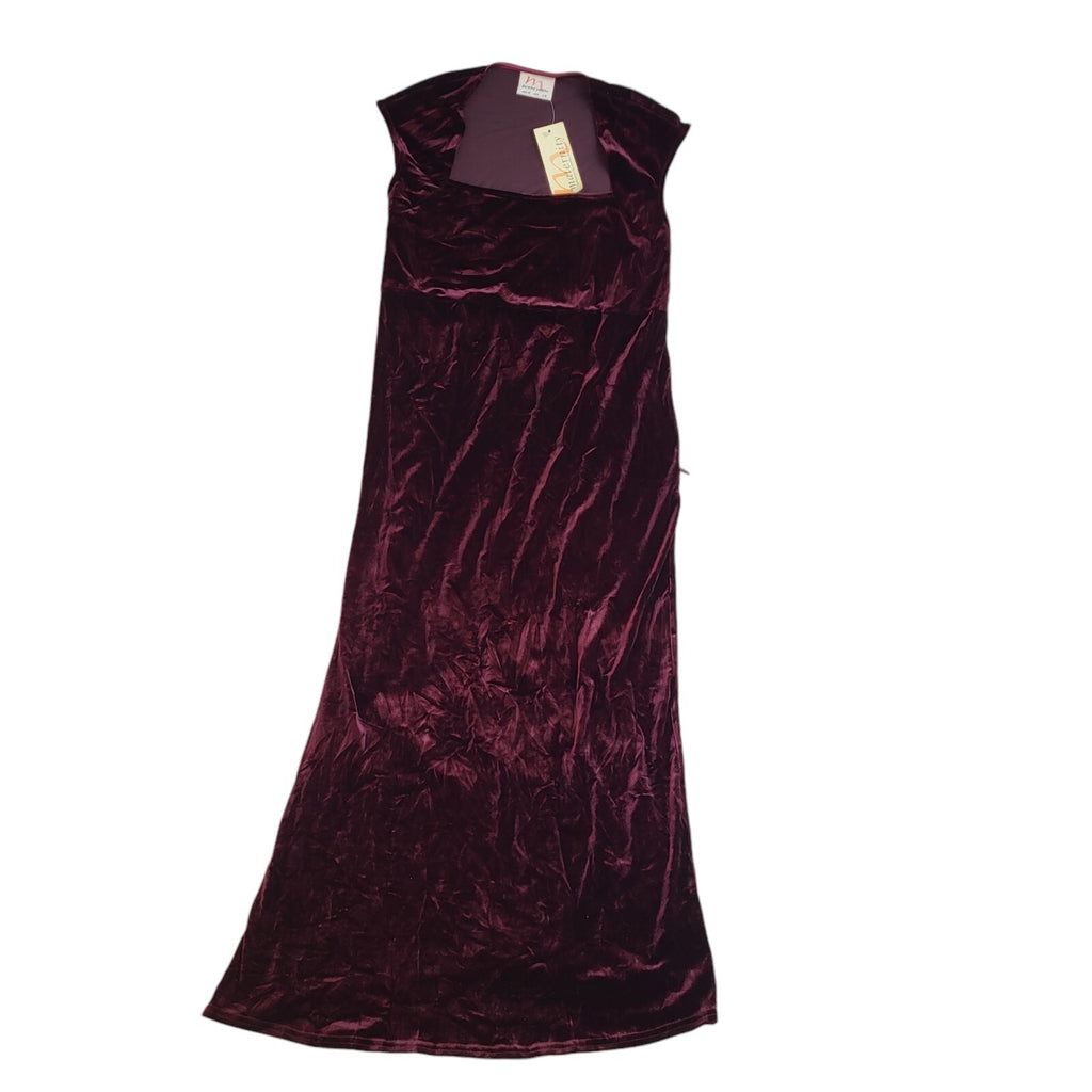 Dorothy Perkins 90's Sleeveless Long Velour Purple Dress BNWT Women's Size 14