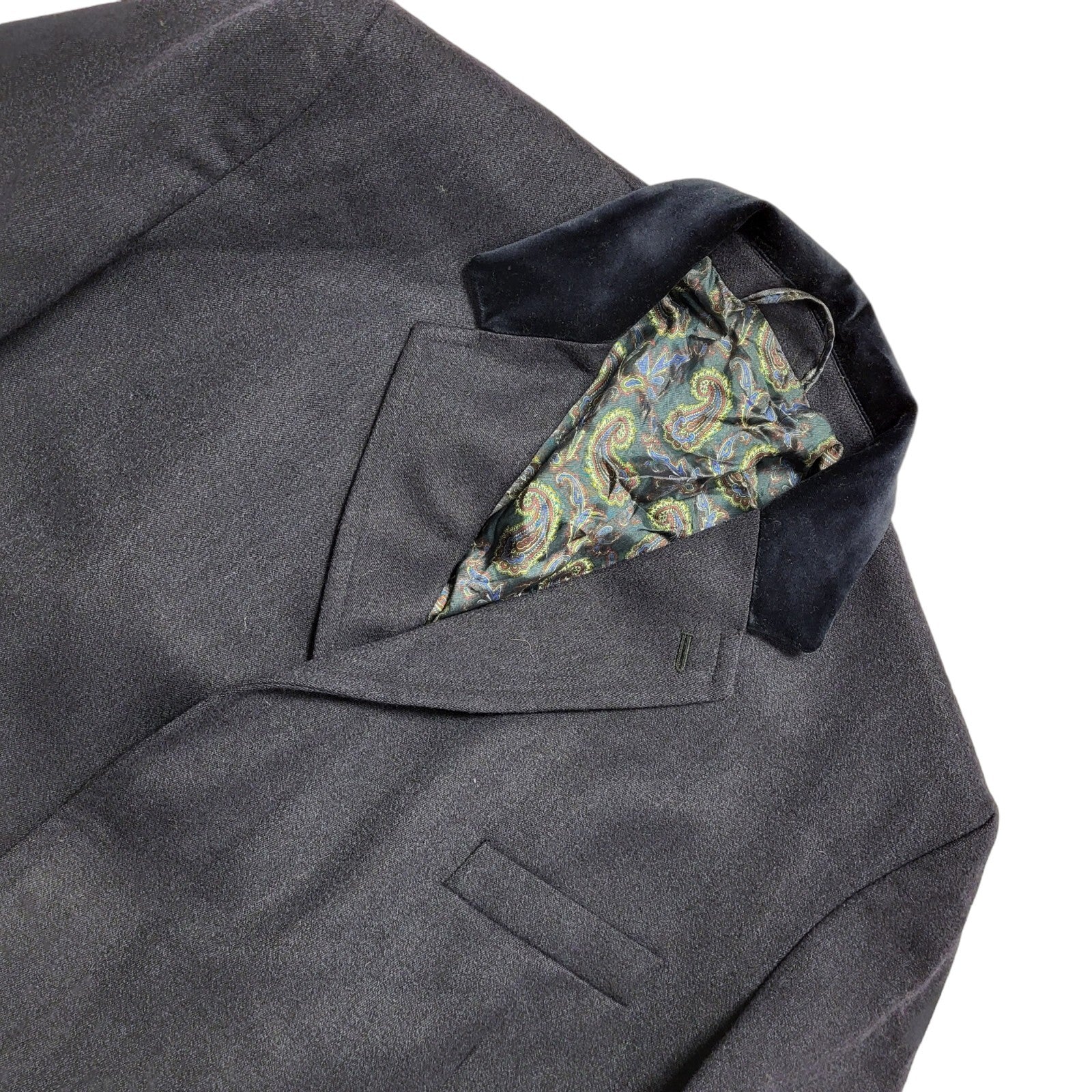 Vintage Full Monty  90s Dark Blue Wool Button Overcoat Men's Size Medium