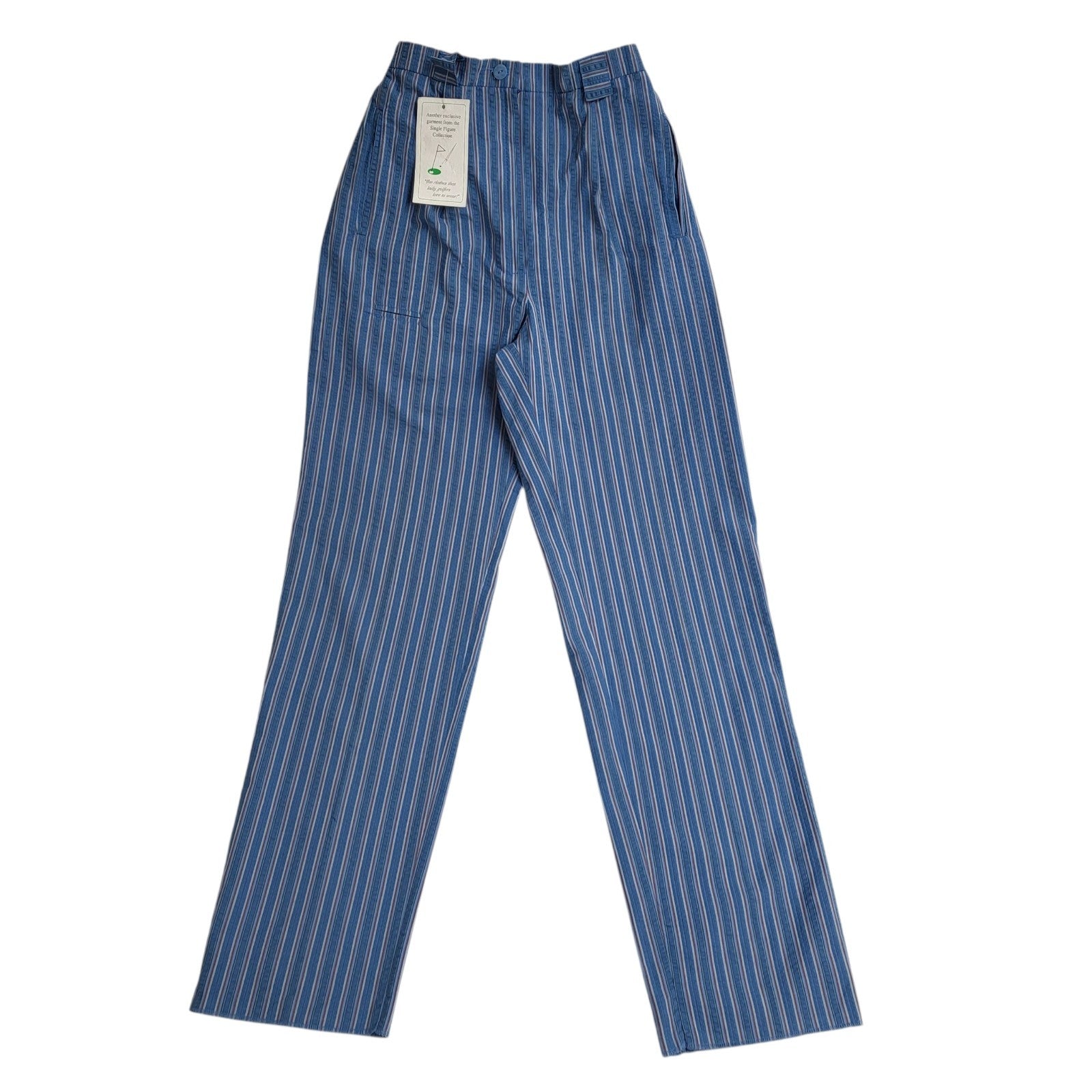 Single Stripe Golf Trousers Y2K Poly Cotton Bnwt Women's Size M 10 W28 L31