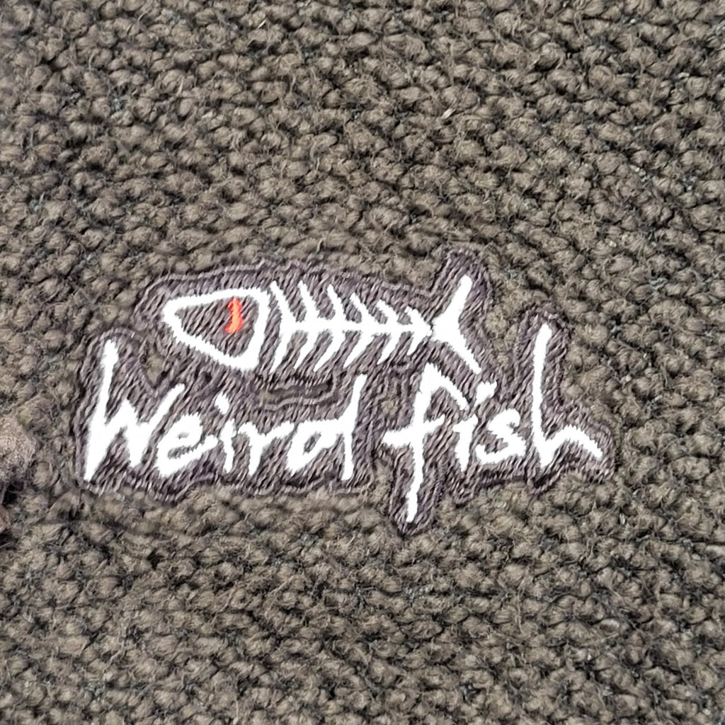 Weird Fish Vintage Y2K Brown 1/4 Zip Sweatshirt Mens UK M