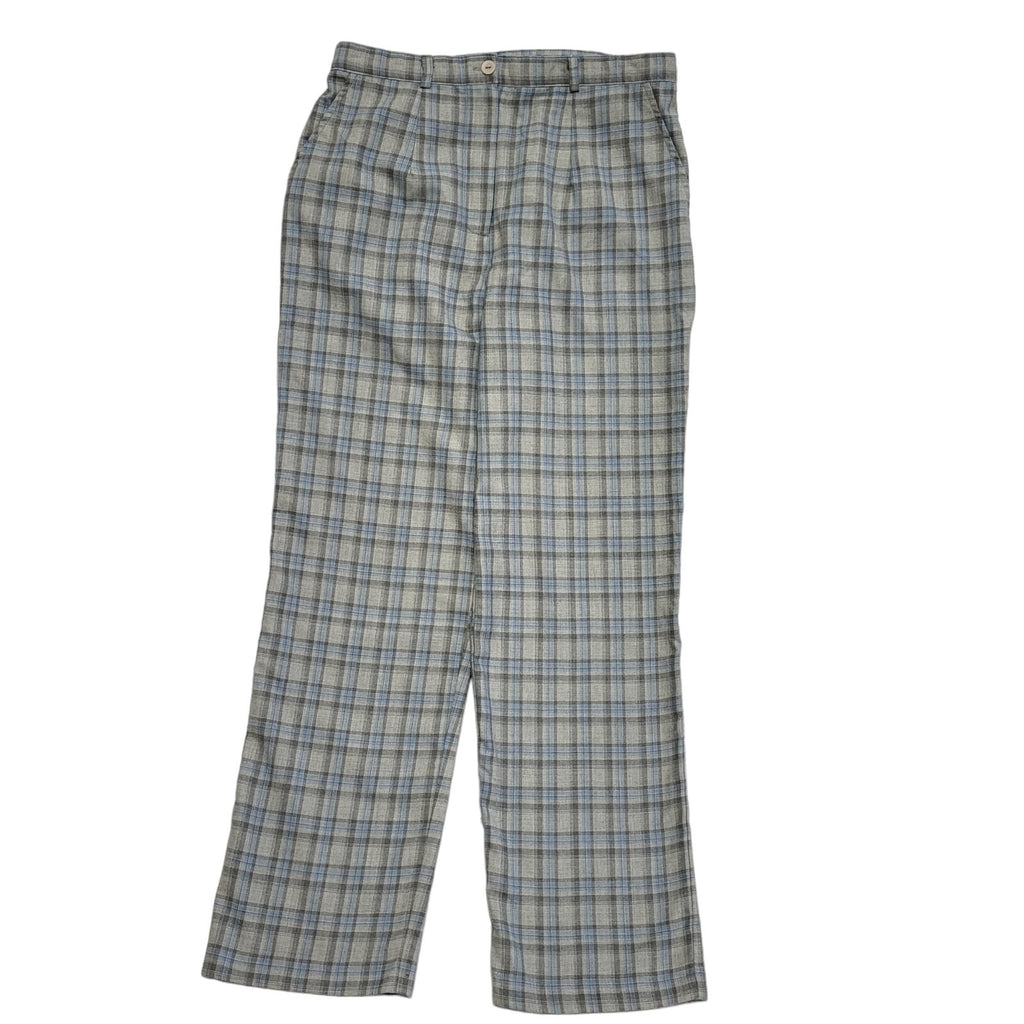 Country Collection 90s Grey Blue Check Trousers Uk Women's 14 W32 L29