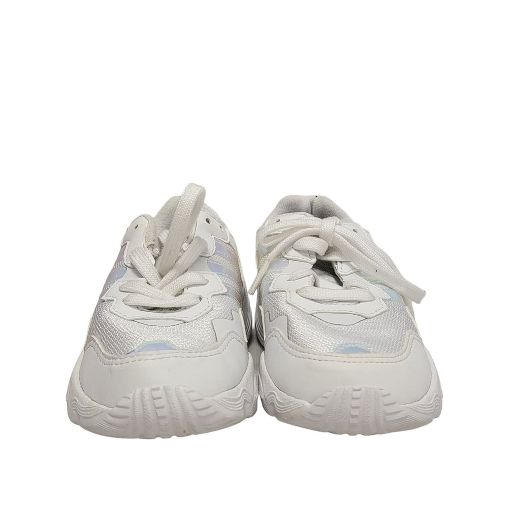 Adidas White Lace Up Ortholite Canvas Trainers Girl's Uk Size 11 Eu 2