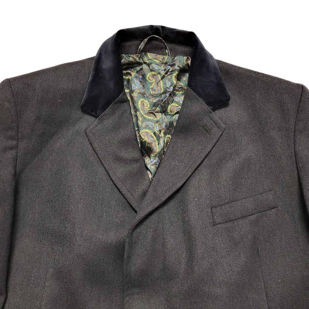 Vintage Full Monty  90s Dark Blue Wool Button Overcoat Men's Size Medium