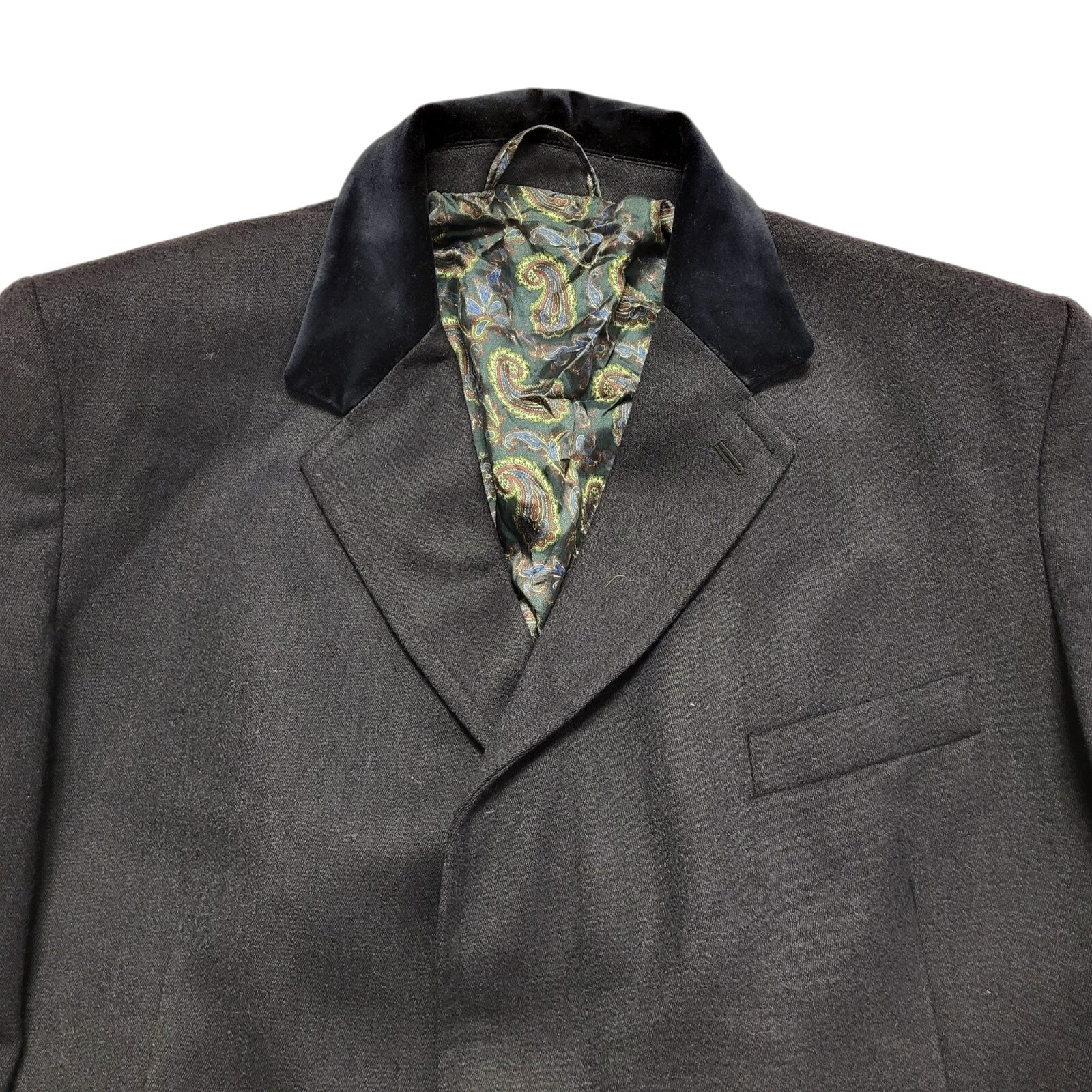 Vintage Full Monty  90s Dark Blue Wool Button Overcoat Men's Size Medium