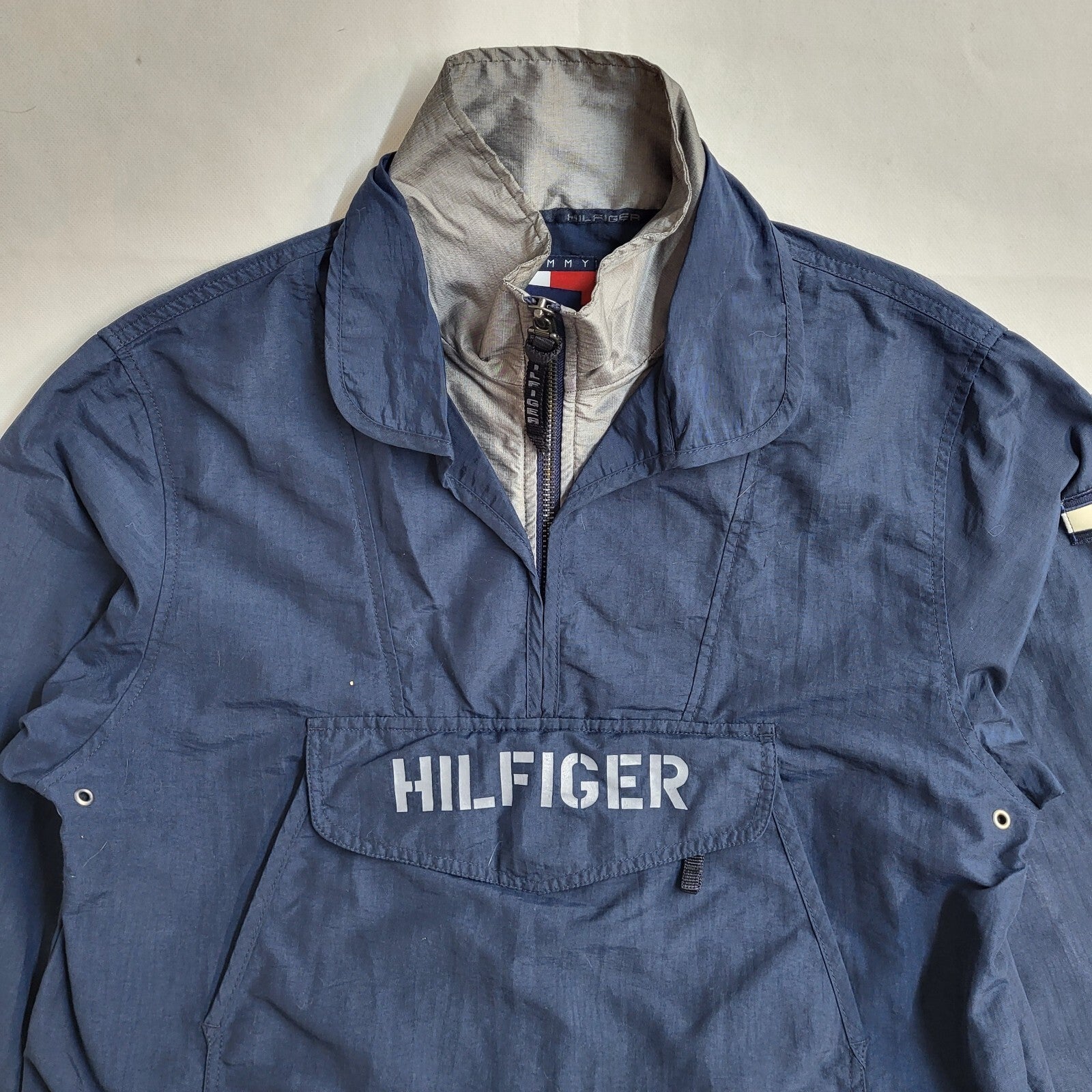 Tommy Hilfiger Navy Blue Y2k Pullover Jacket Uk Men's Size Small