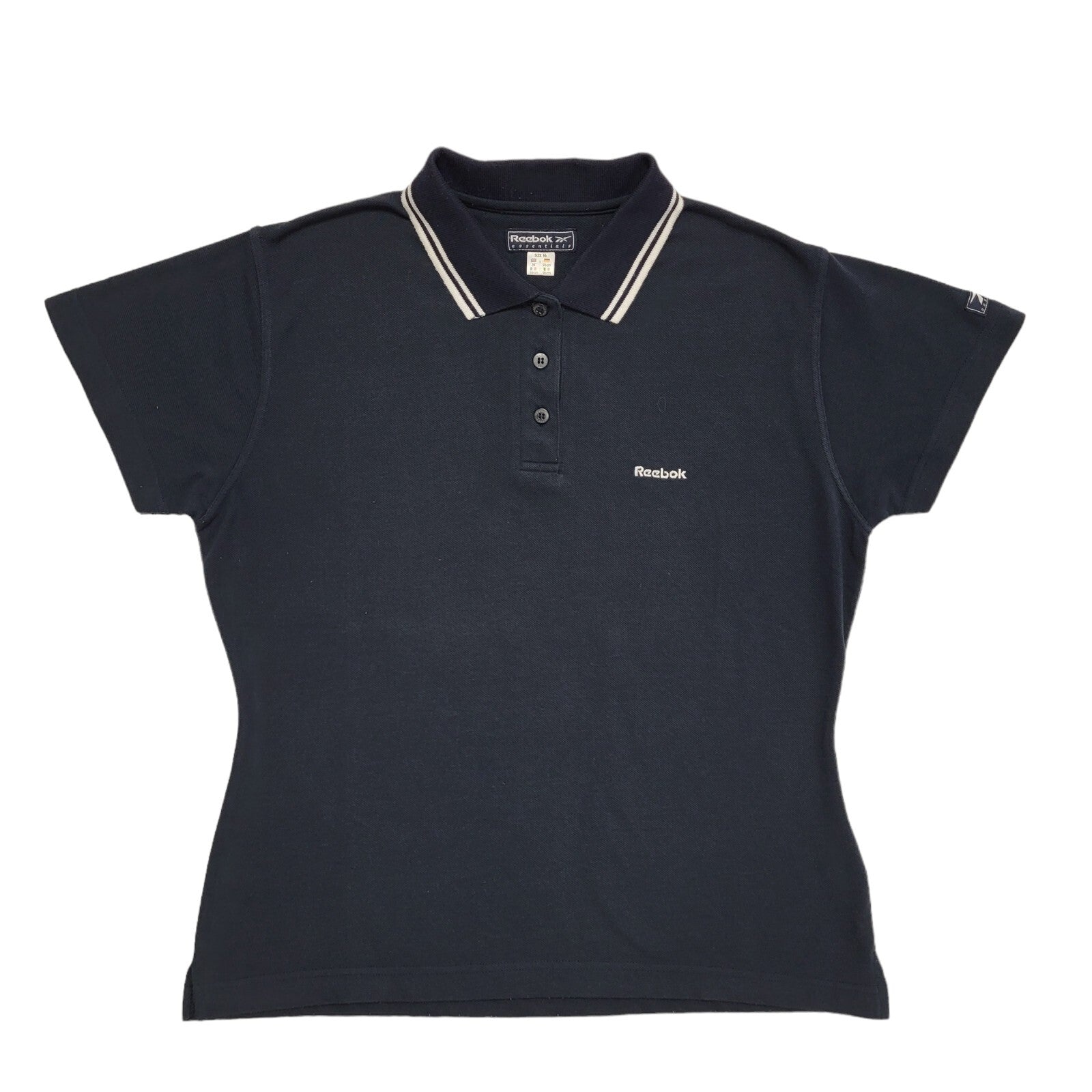 Reebok Vintage 90's Blue Sports  Polo Short Sleeve T-Shirt Women's UK Size 16