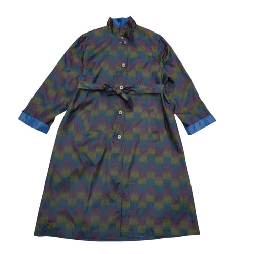 Arielle 90s Button & Belted Blue & Pink Rain Coat UK Women's Size 14